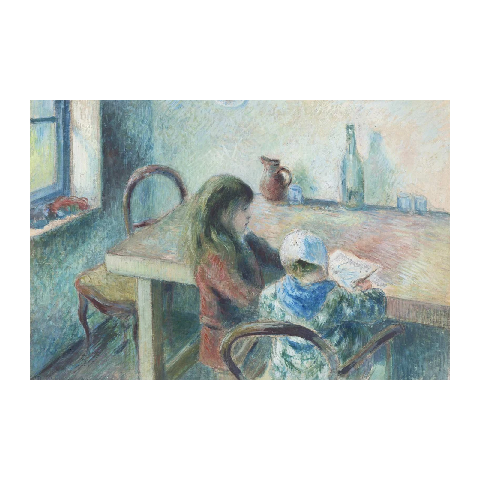 Peaceful Sisters Reading Wall Art