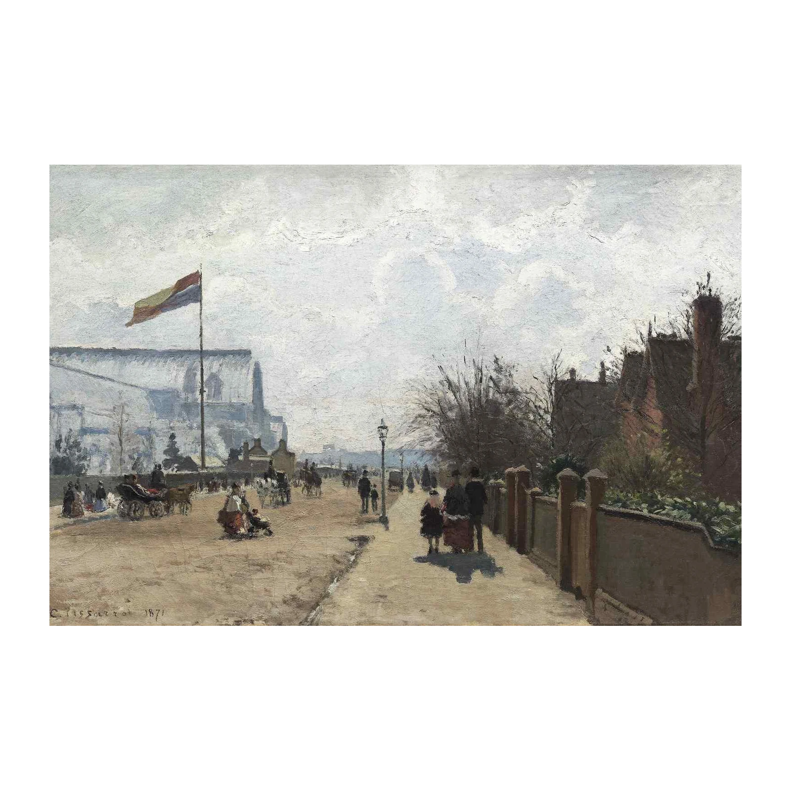 Impressionist Street Scene Dutch Flag Wall Art