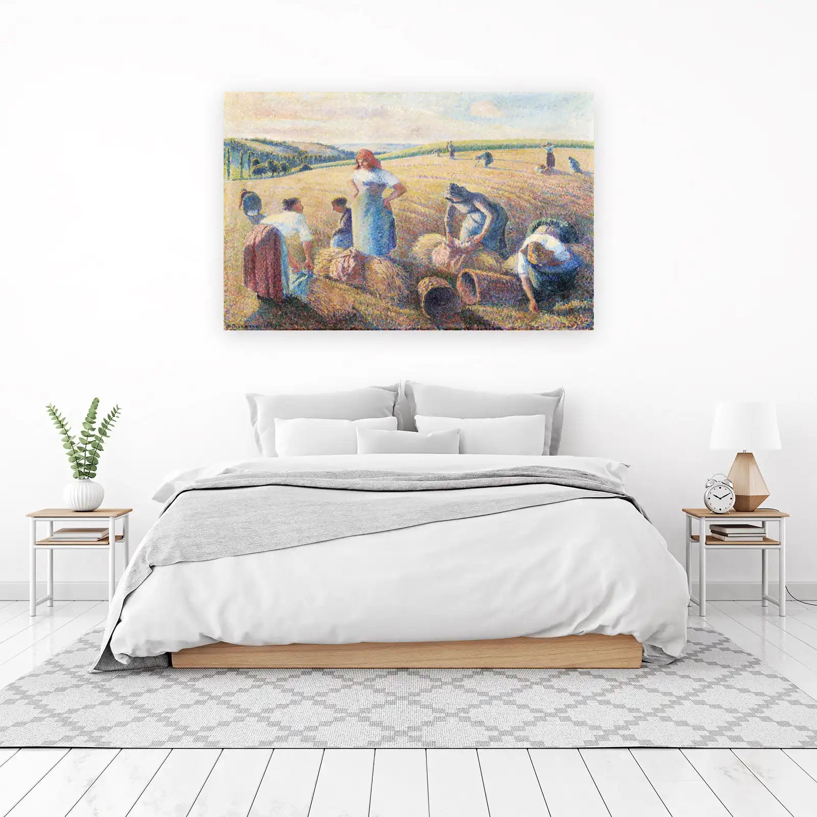 Harvesters at Work Pointillism Wall Art