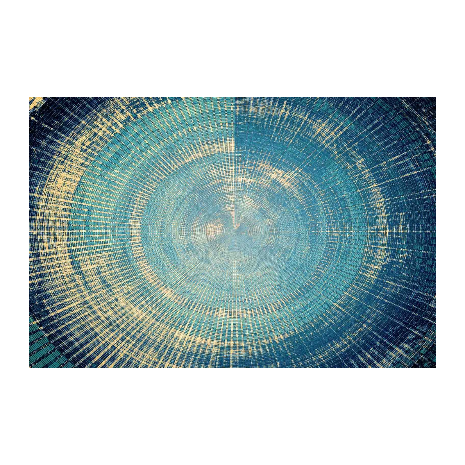 Abstract Blue Radial Burst Wall Art