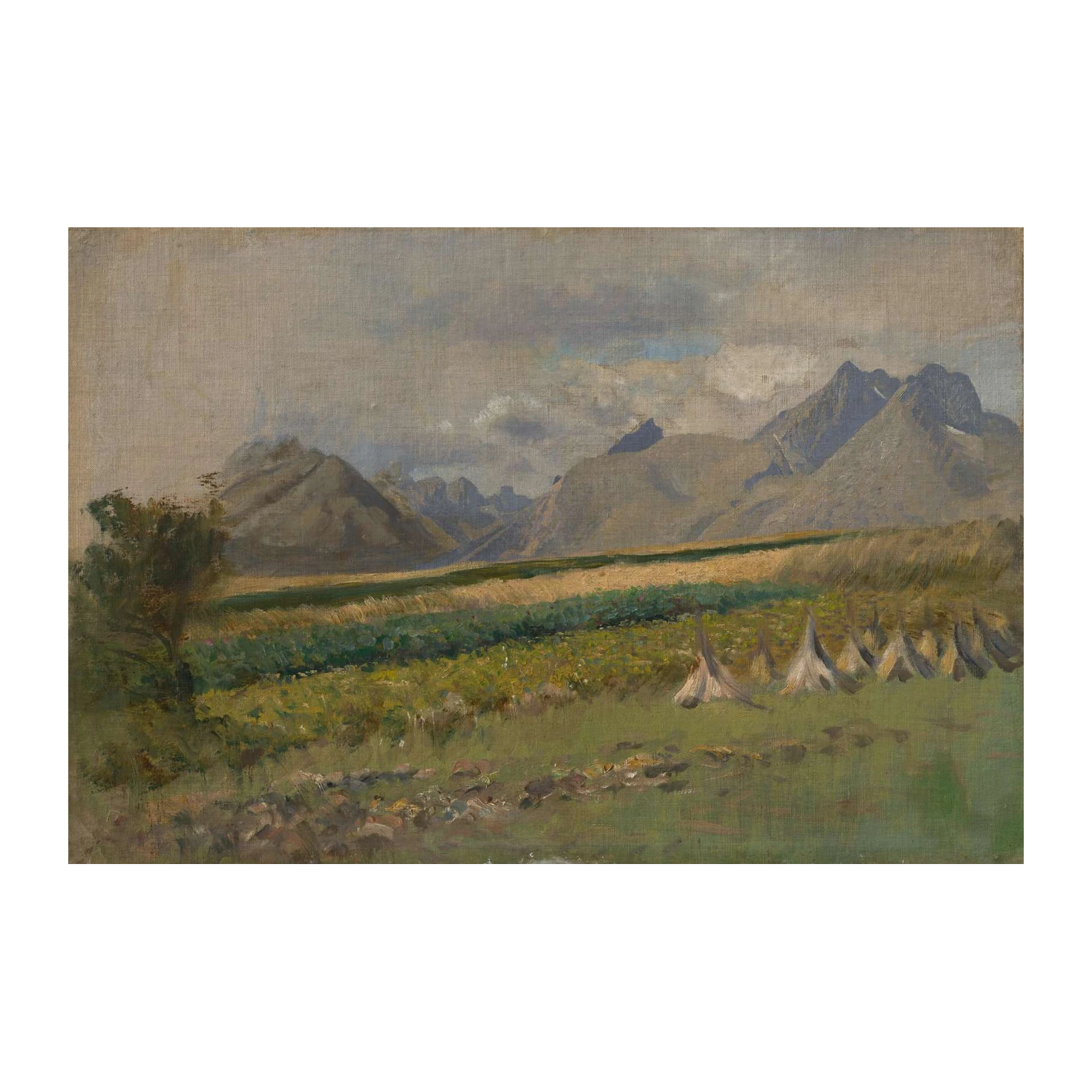 Majestic Mountain Landscape Oil Painting Wall Art