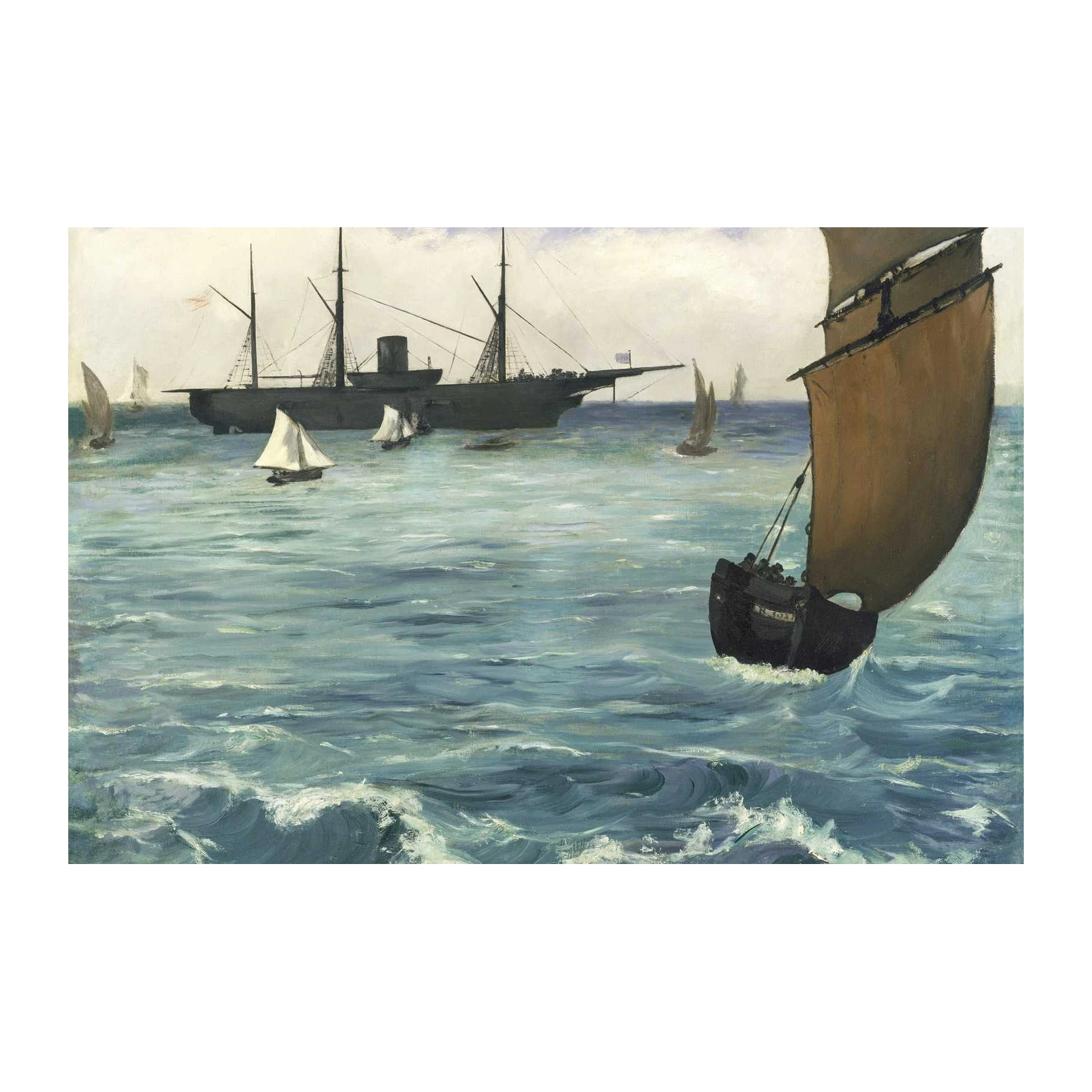 Impressionist Seascape Boats Wall Art