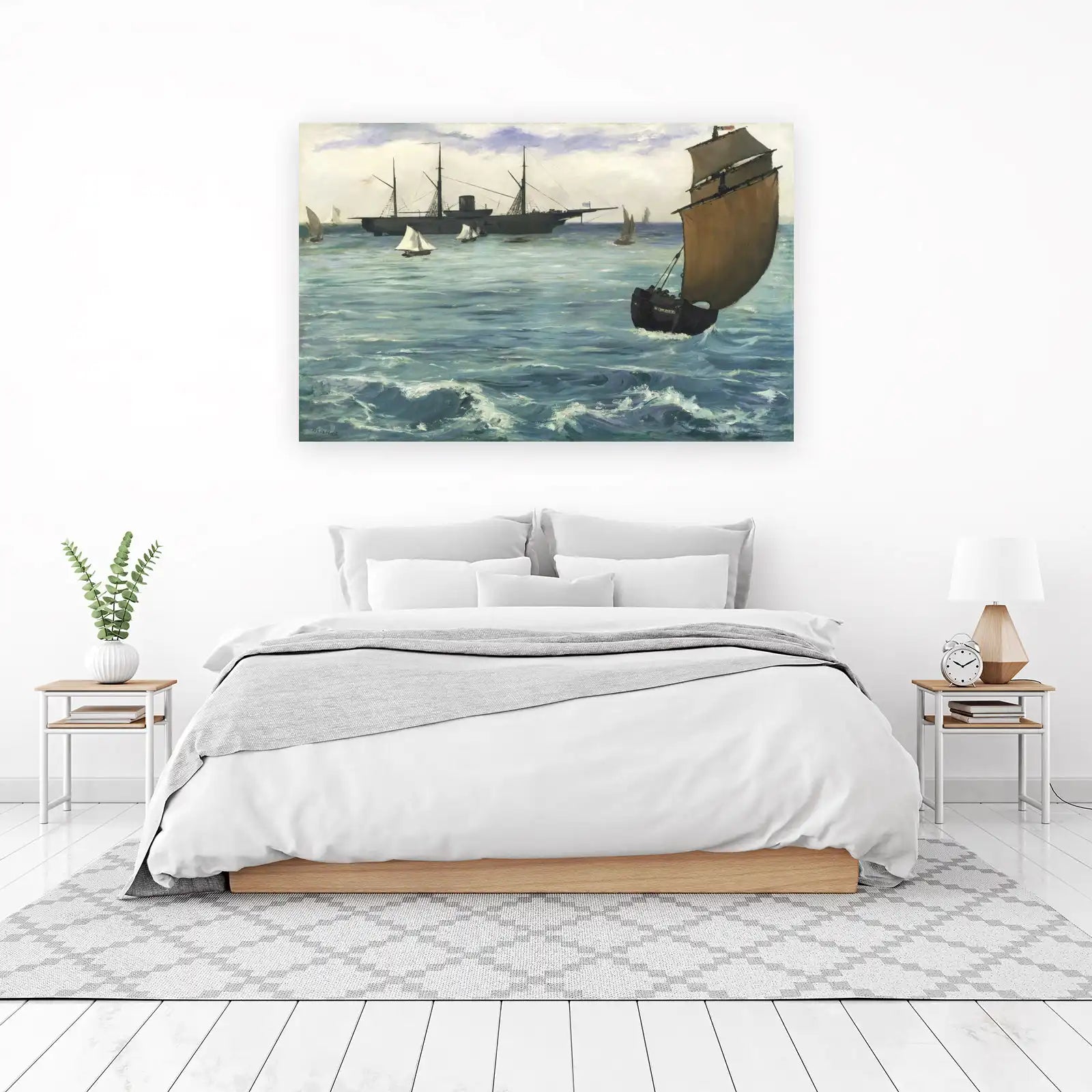 Impressionist Seascape Boats Wall Art