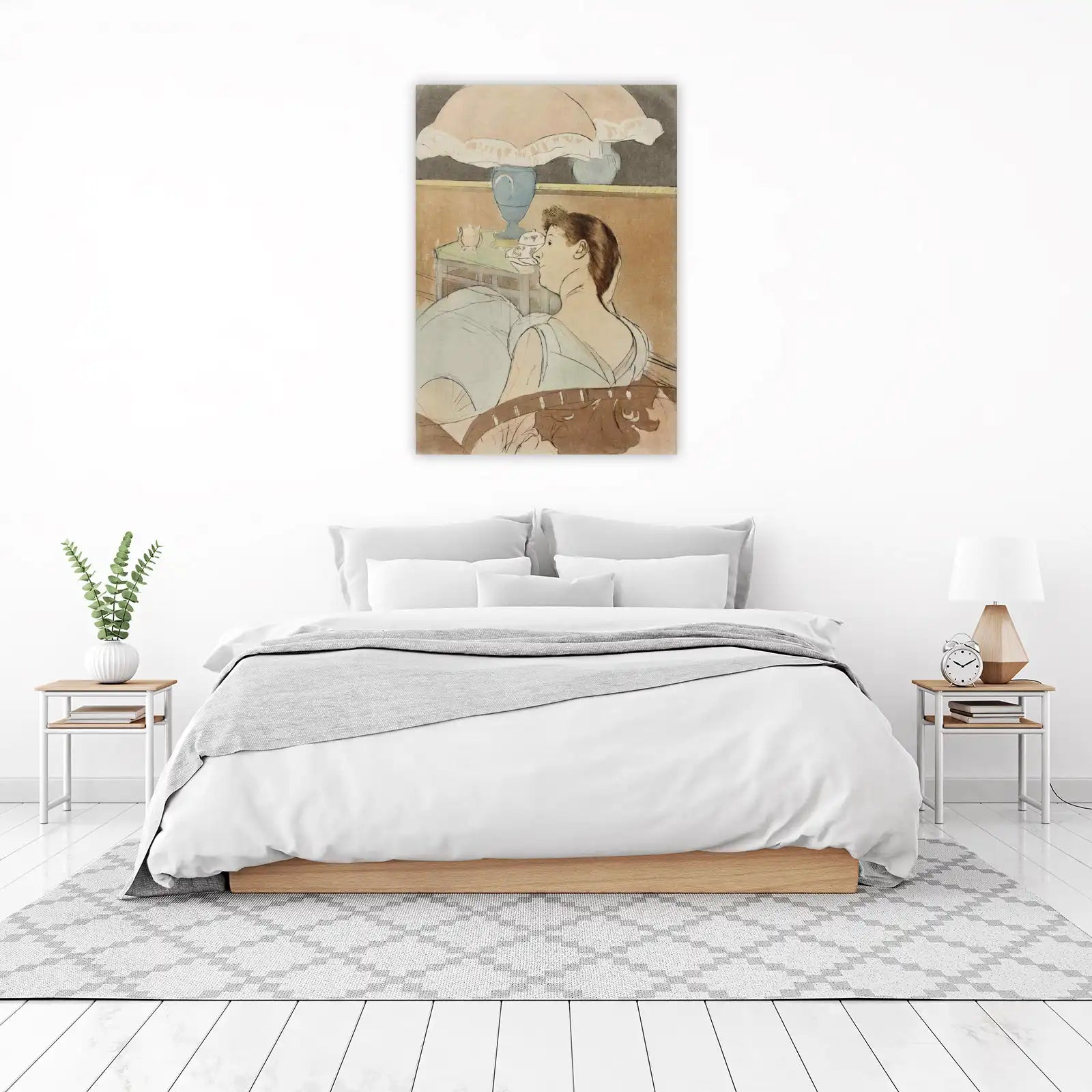 Elegant Woman Reading Soft Light Wall Art