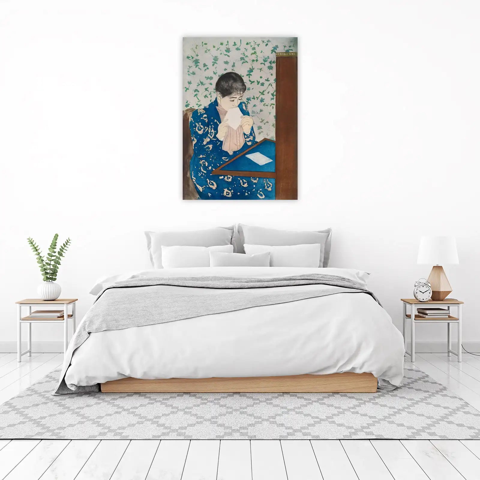 Elegant Woman Reading Letter Vintage Art Wall Art
