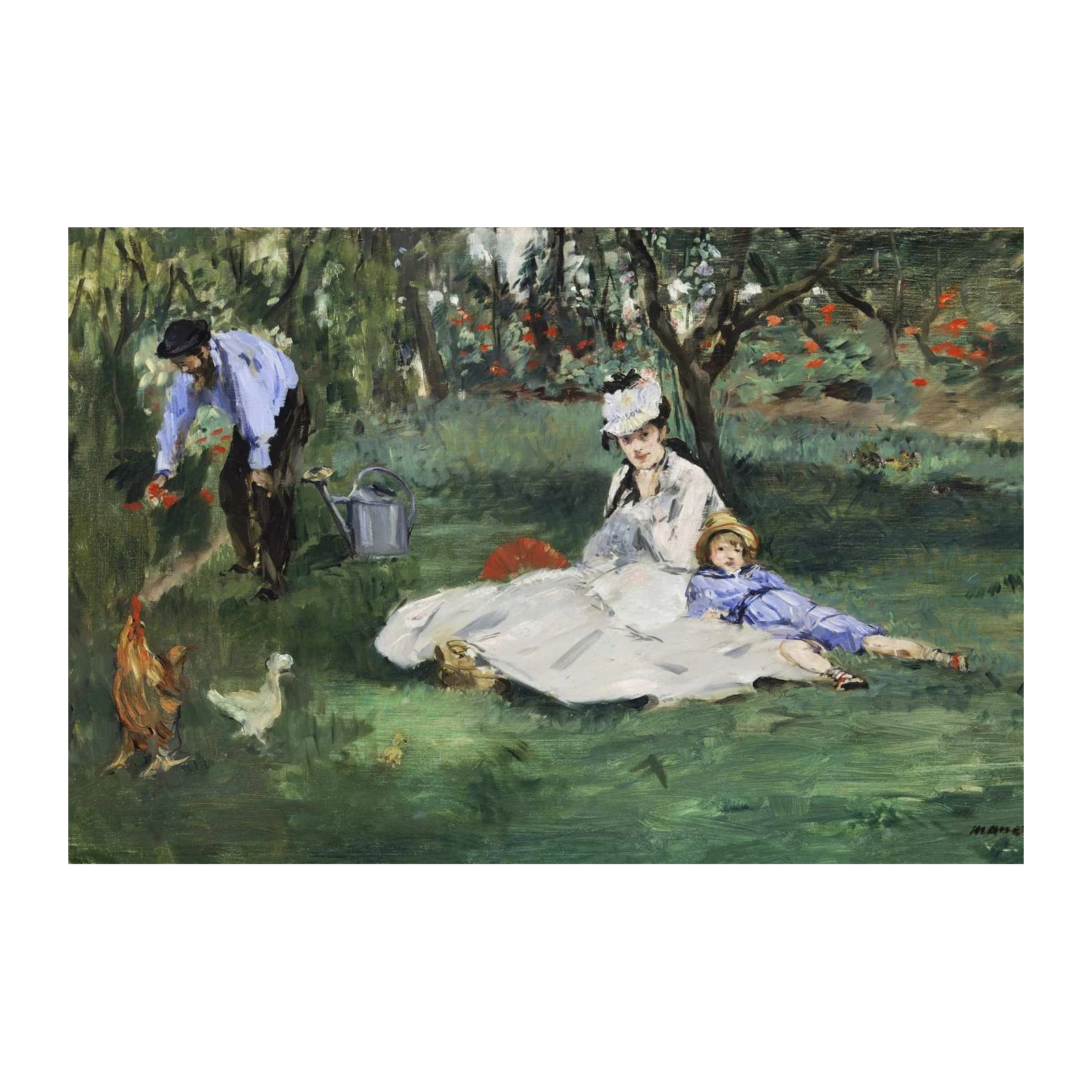 Impressionist Garden Scene Wall Art