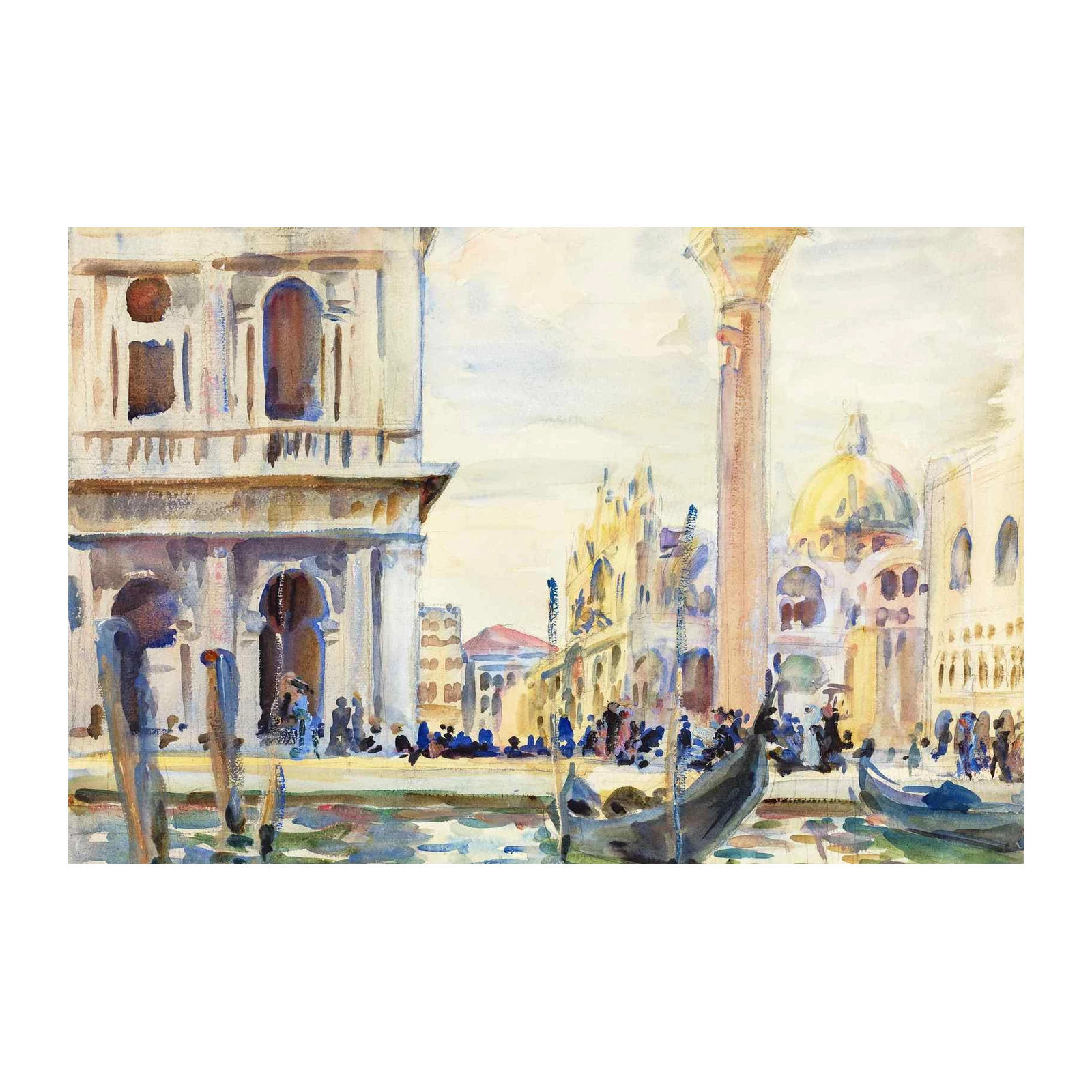 Venice Canal Watercolor Landscape Wall Art