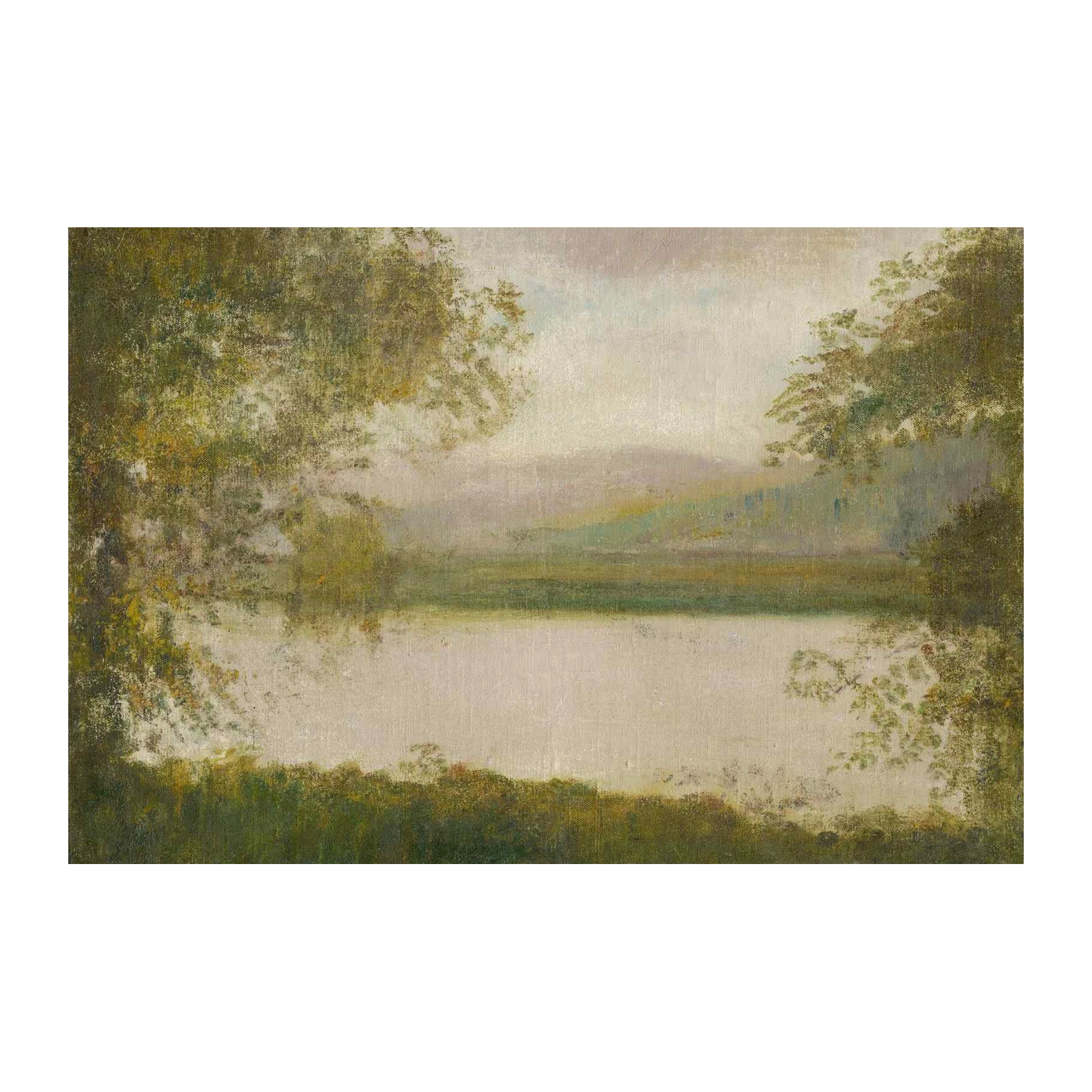 Serene Lake Landscape Vintage Wall Art Wall Art