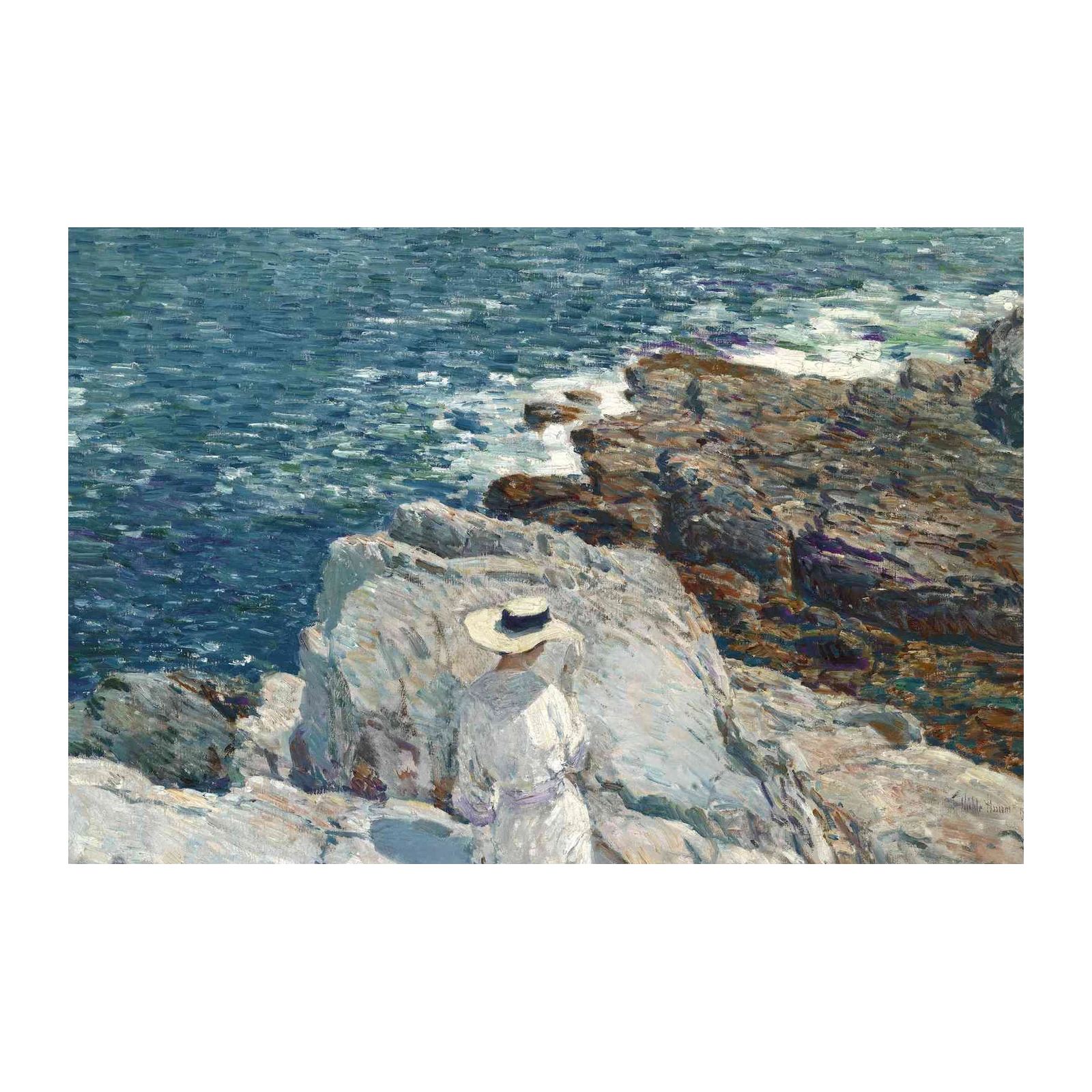 Seaside Serenity Woman Coastal View Wall Art