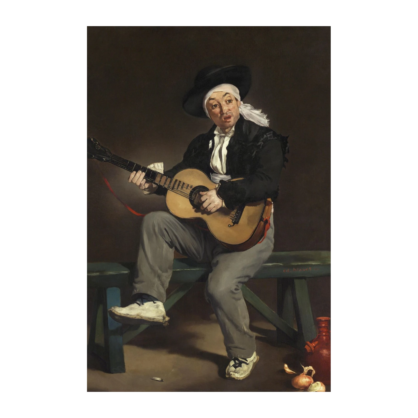 Spanish Guitarist Man Wall Art - Vintage Wall Art
