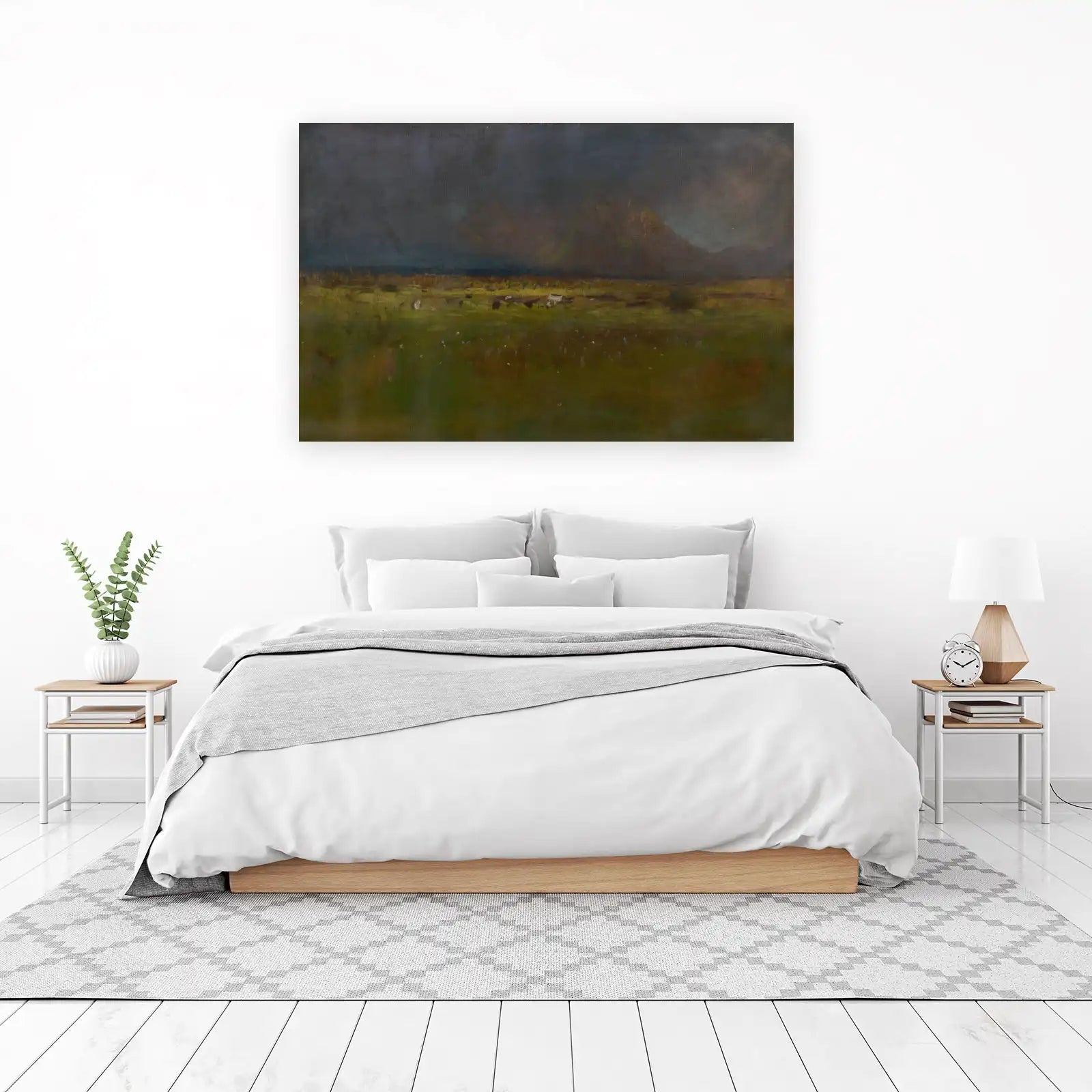 Moody Landscape Field & Mountains Wall Art