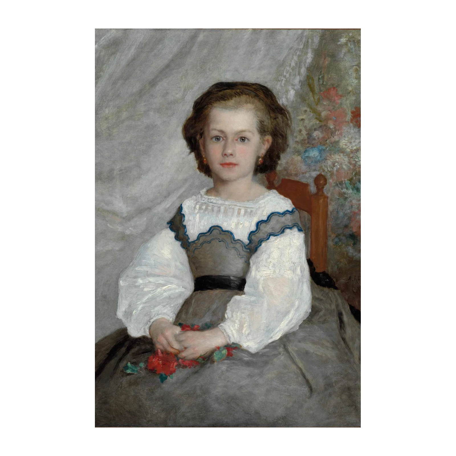 Young Girl with Roses Renoir Wall Art