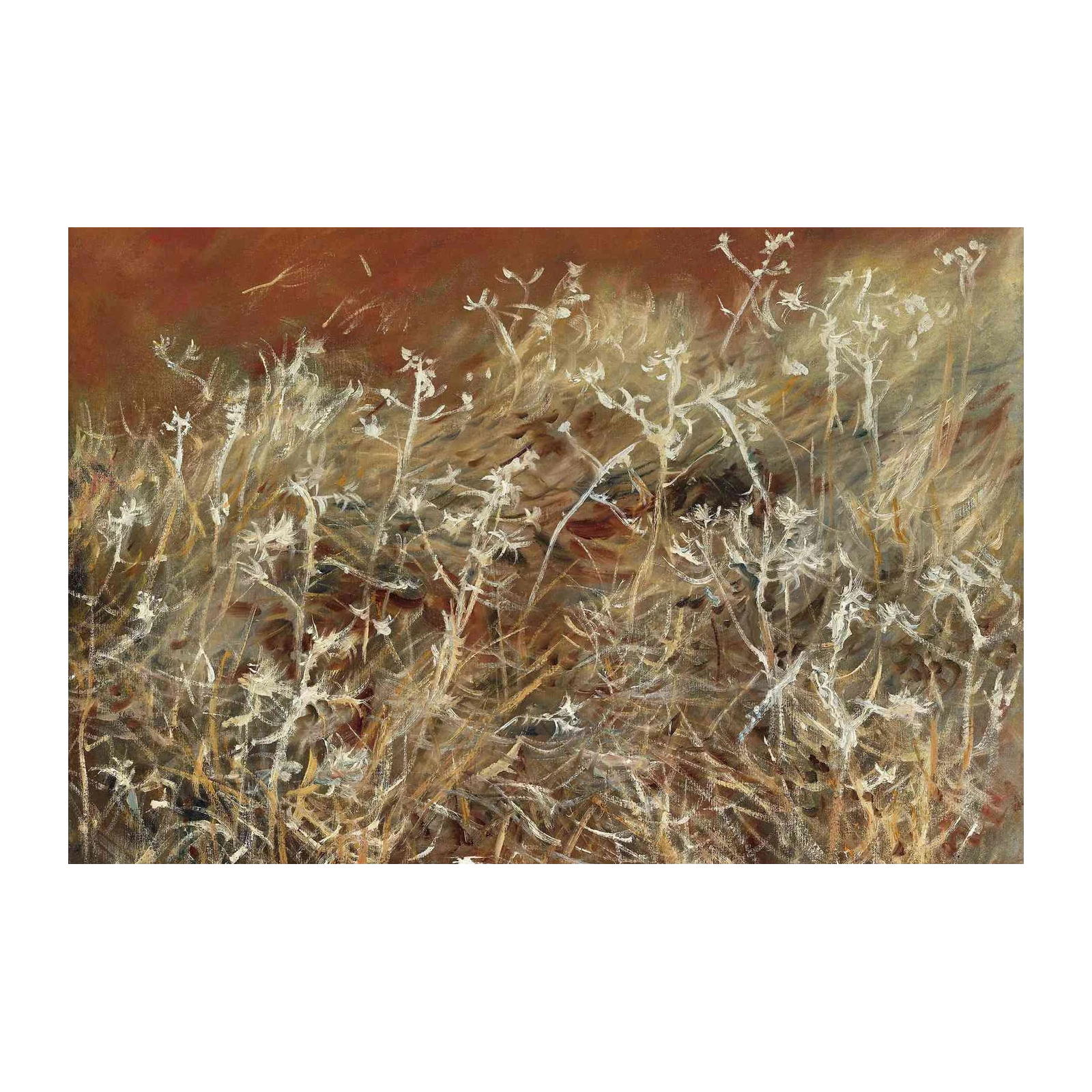 Golden Field Abstracts: Textured Grass Wall Art