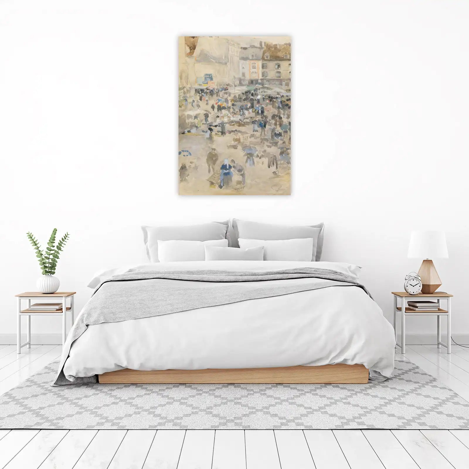 Parisian Market Square Watercolor Wall Art