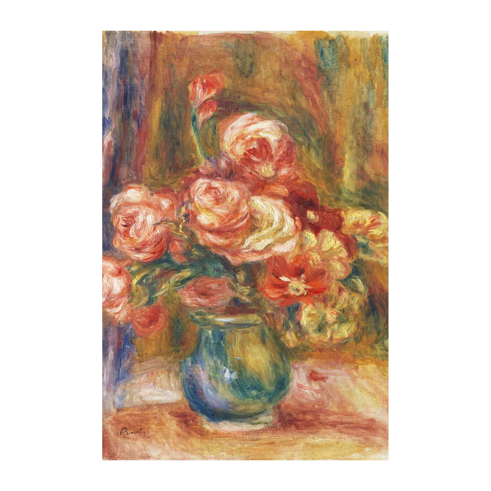 Impressionist Roses Bouquet Wall Art