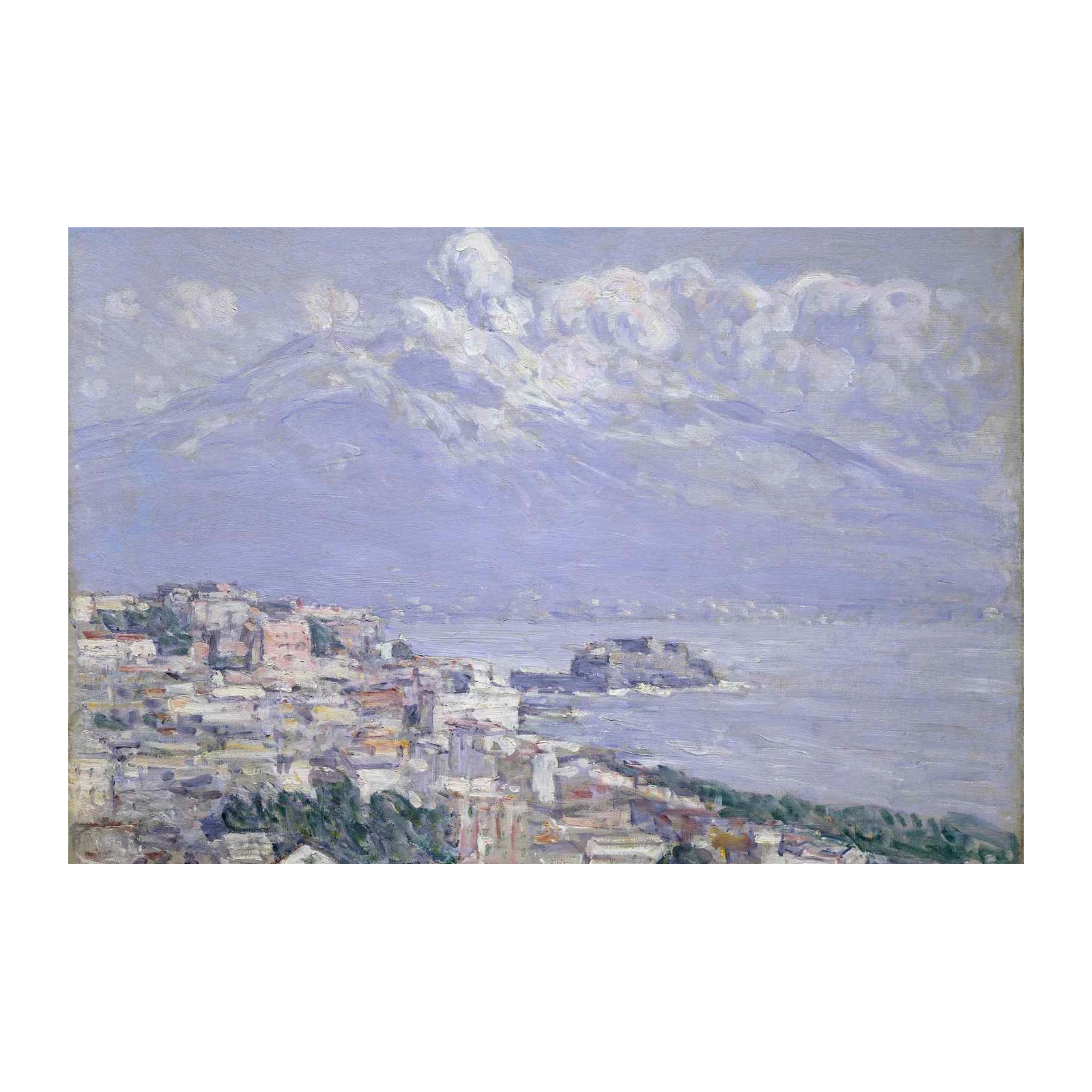 Serene Coastal Cityscape Impressionist Wall Art