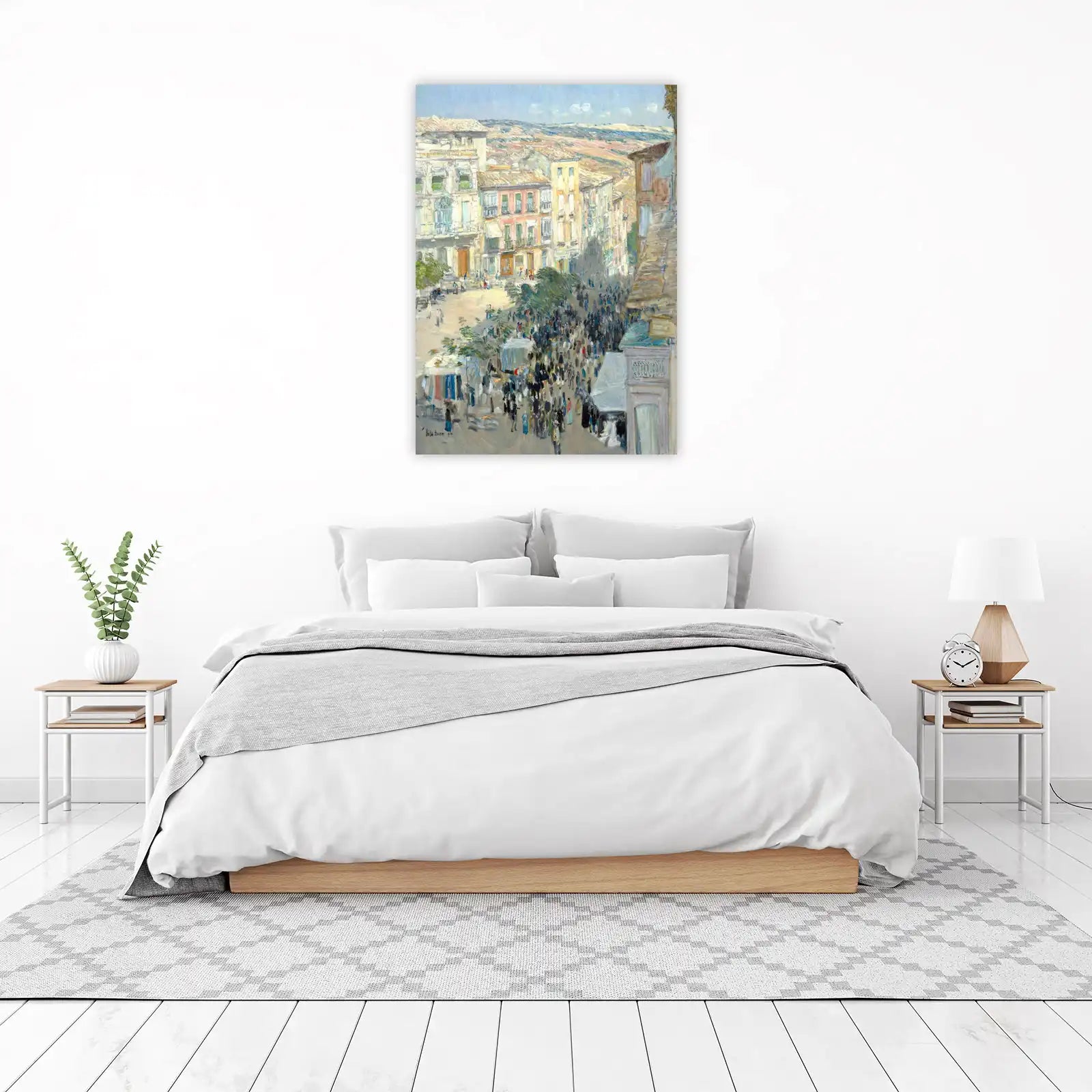 Vibrant Street Scene Oil Painting Wall Art