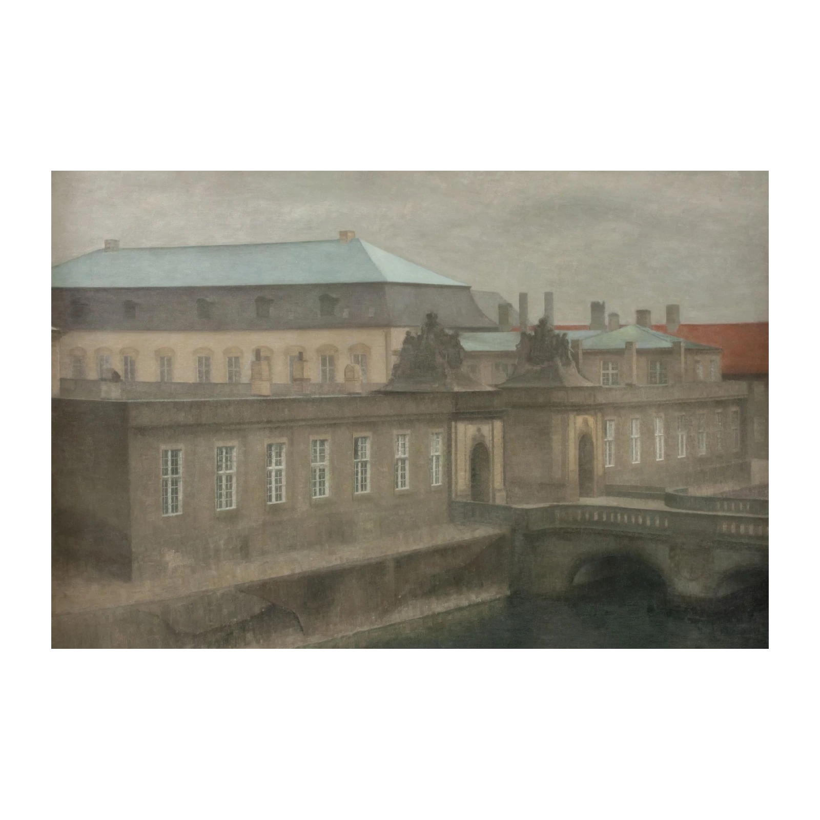 Elegant Canal Building Cityscape Wall Art