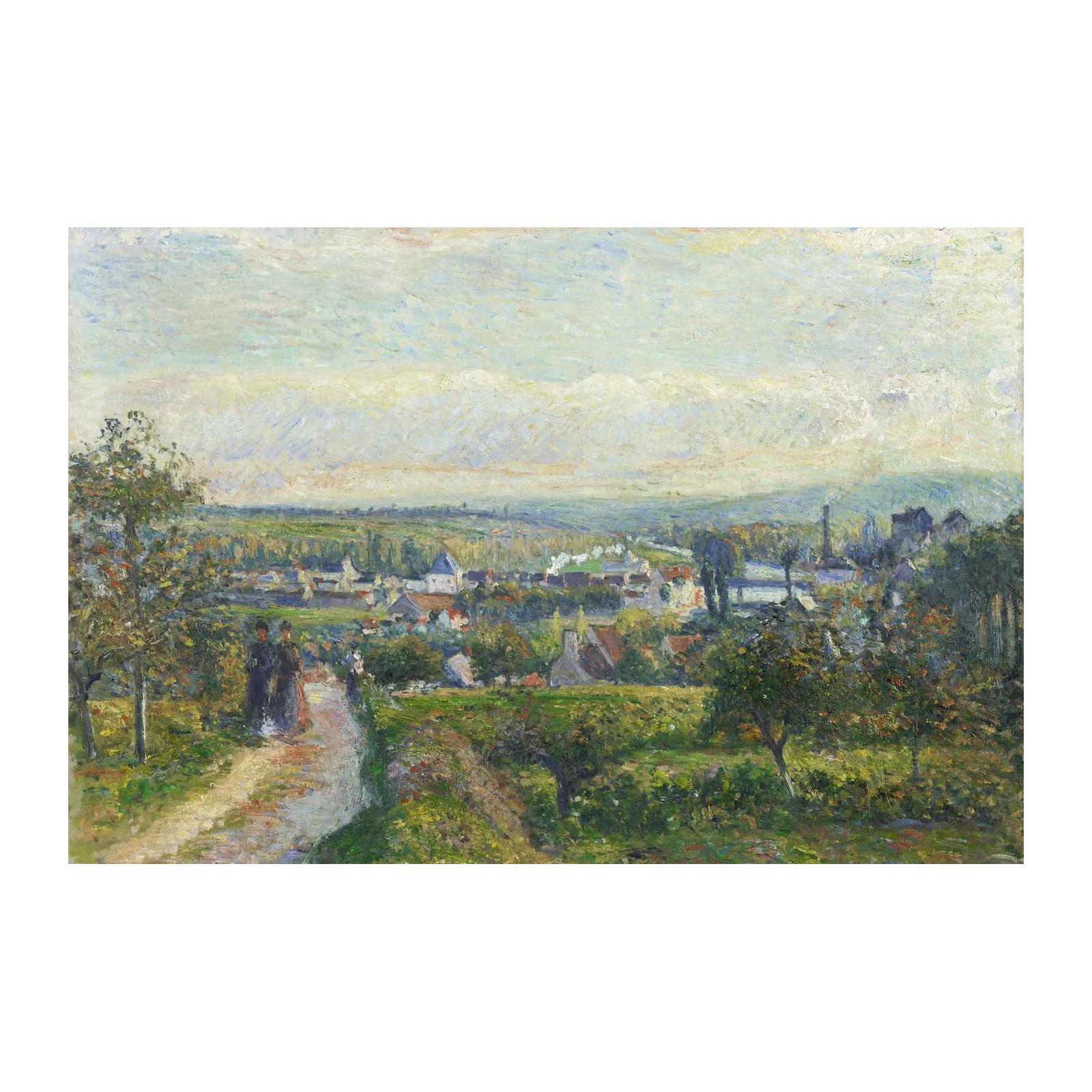 Impressionist Landscape "View of the Village" Wall Art