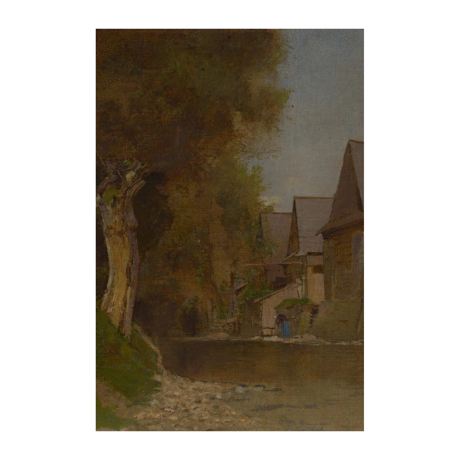 Rustic Village Serenity Landscape Wall Art