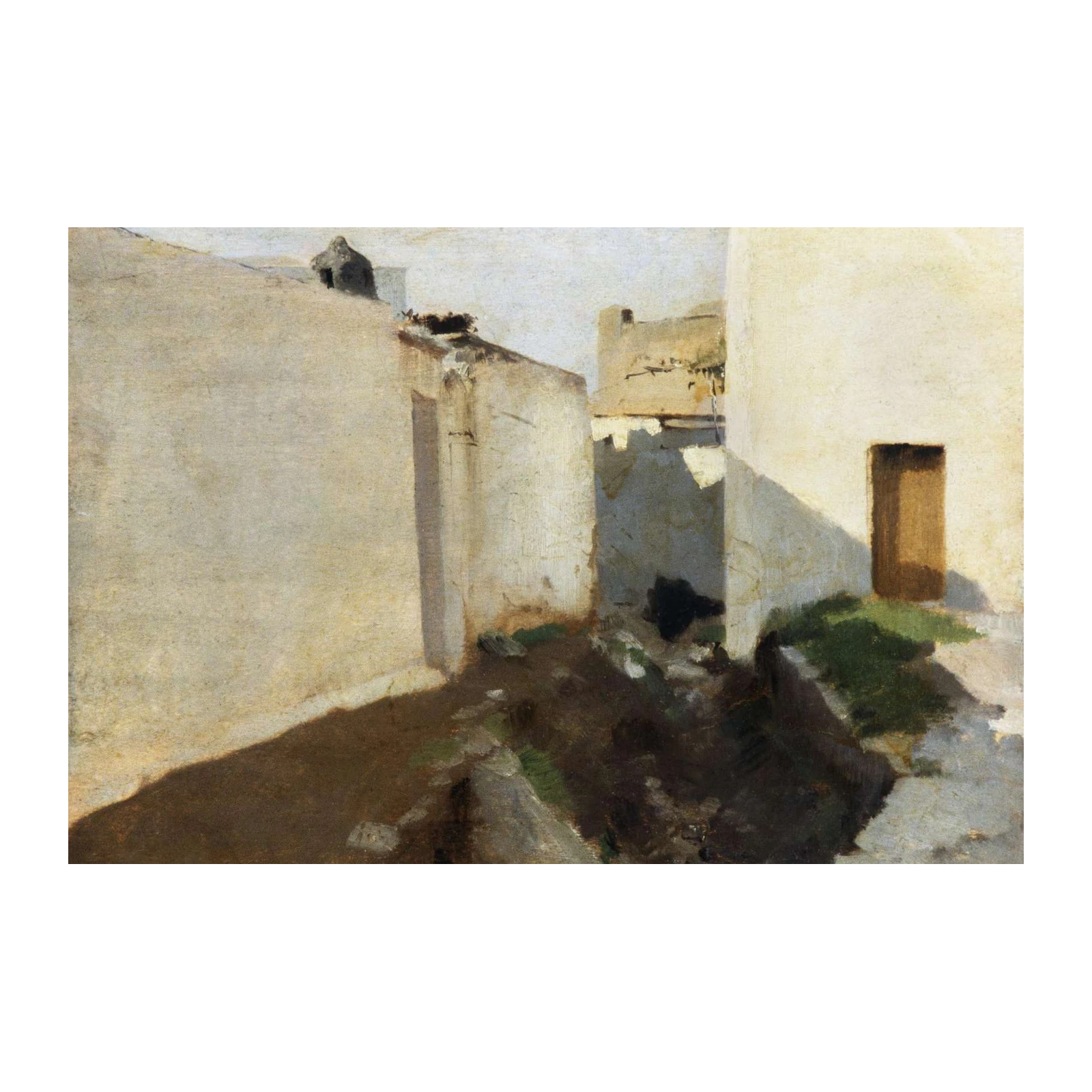 Sun-Drenched Alleyway Impressionist Wall Art