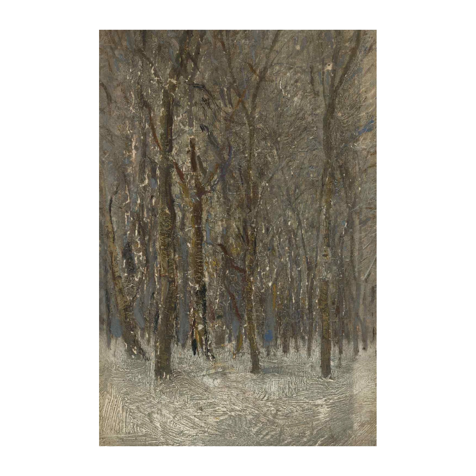 Winter Forest Trees Textured Wall Art