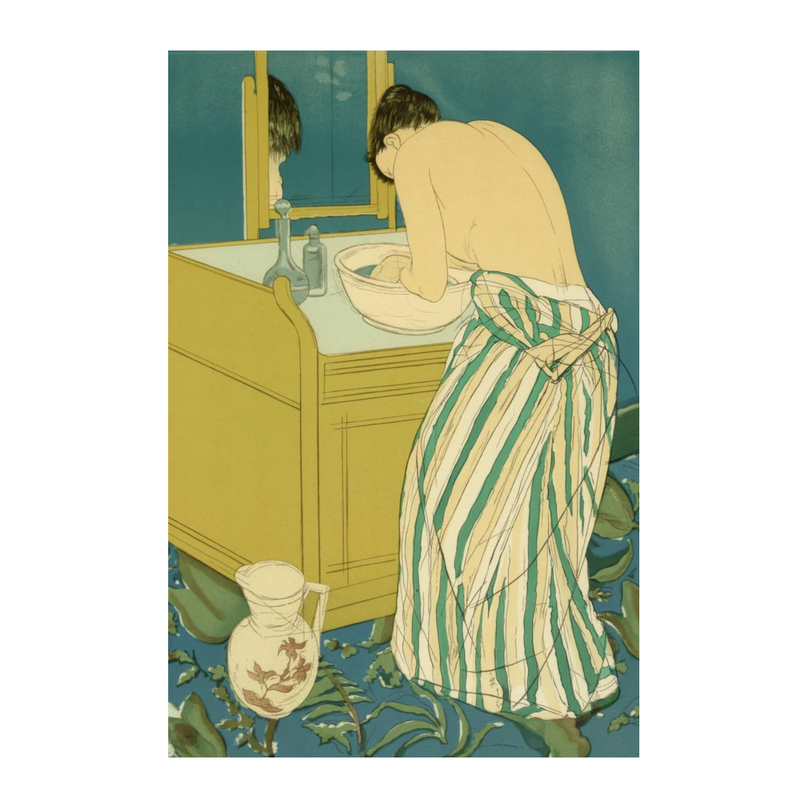 Serene Morning Ritual Vintage Wall Art Wall Art