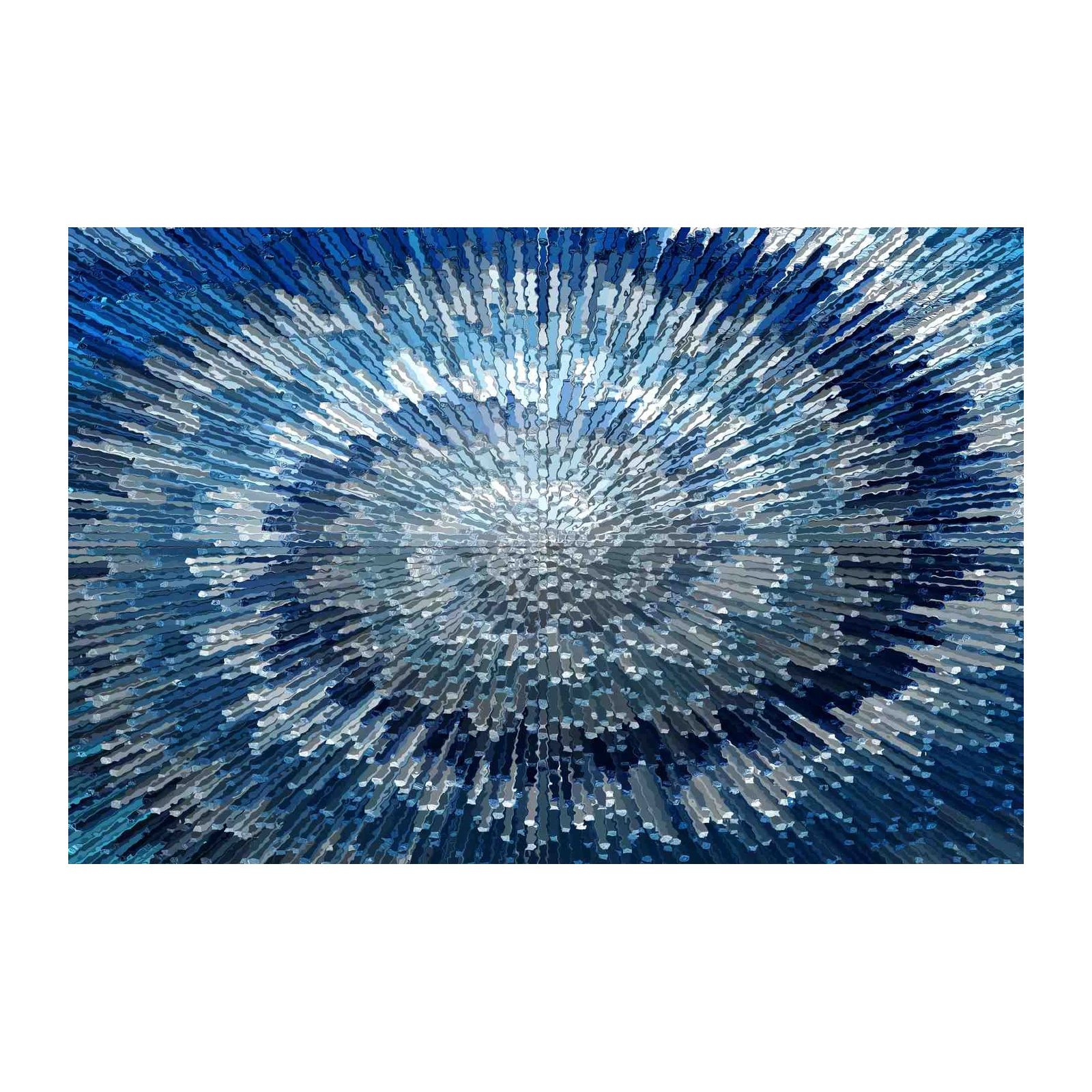 Abstract Blue Burst Wall Art