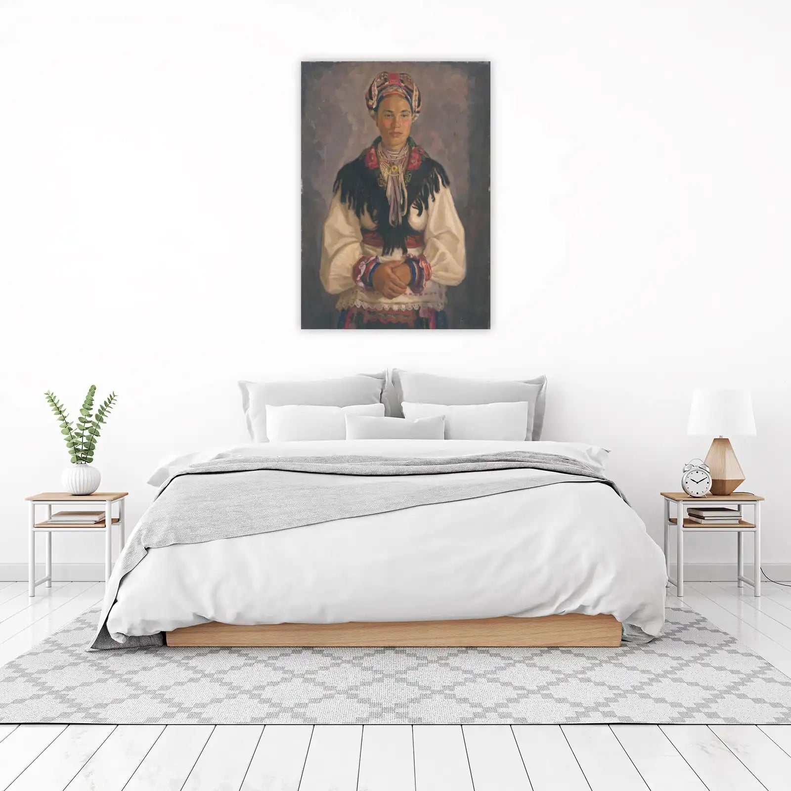 Elegant Portrait of a Woman in Traditional Attire Wall Art
