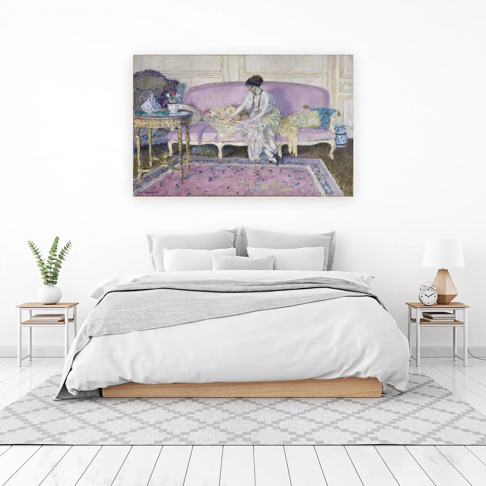Elegant Lady Lavender Couch Impressionist Wall Art