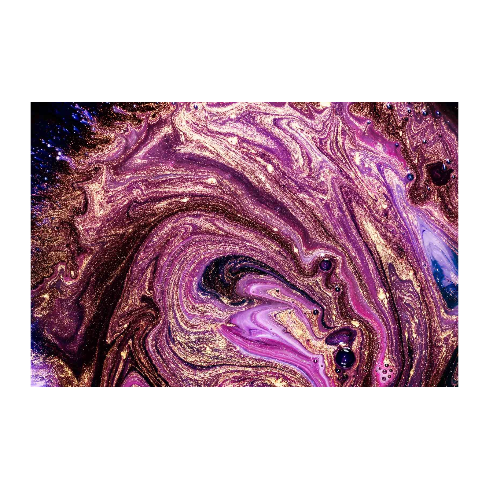 Galaxy Swirl Luxury Purple Gold Abstract Wall Art