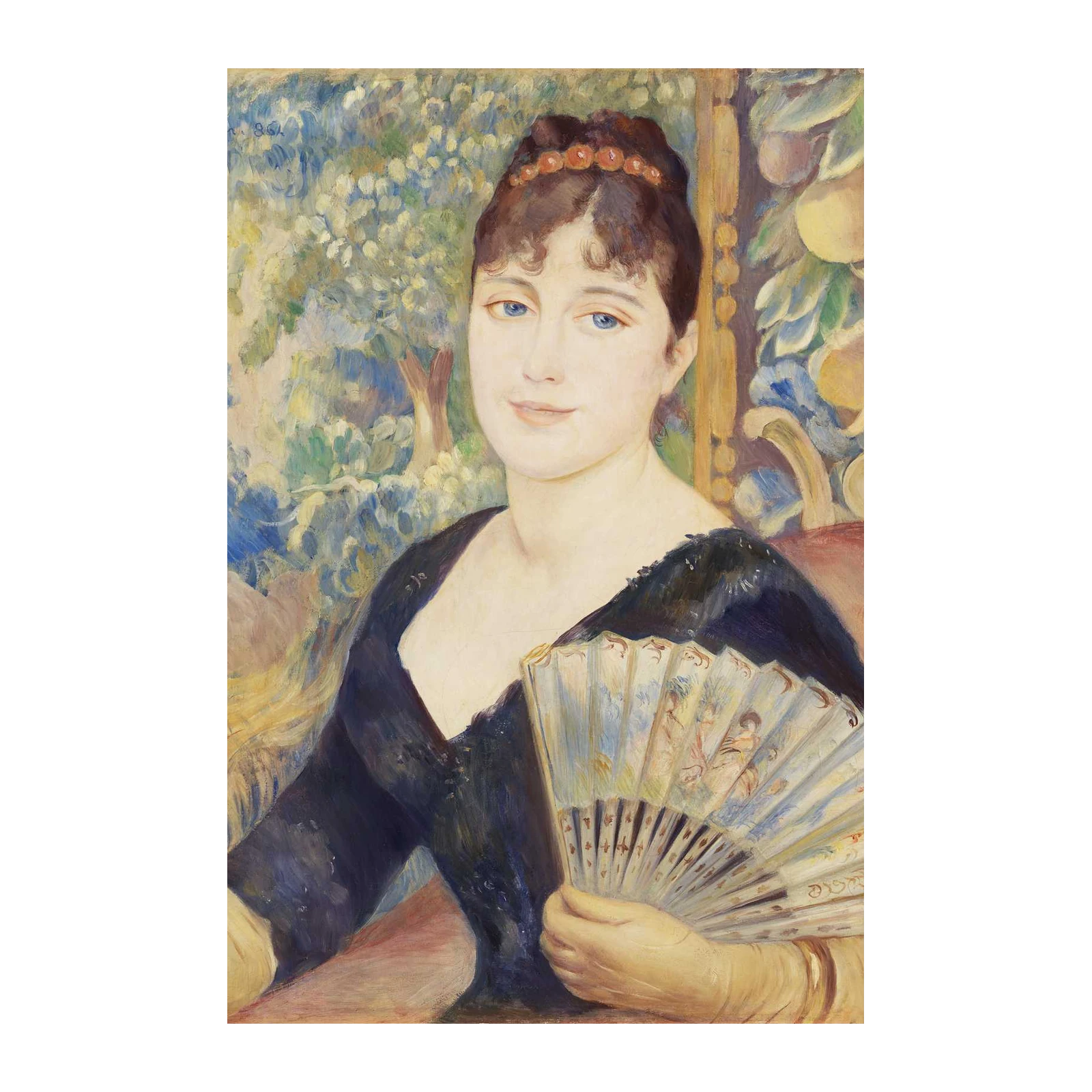 Elegant Woman with Fan Impressionist Wall Art