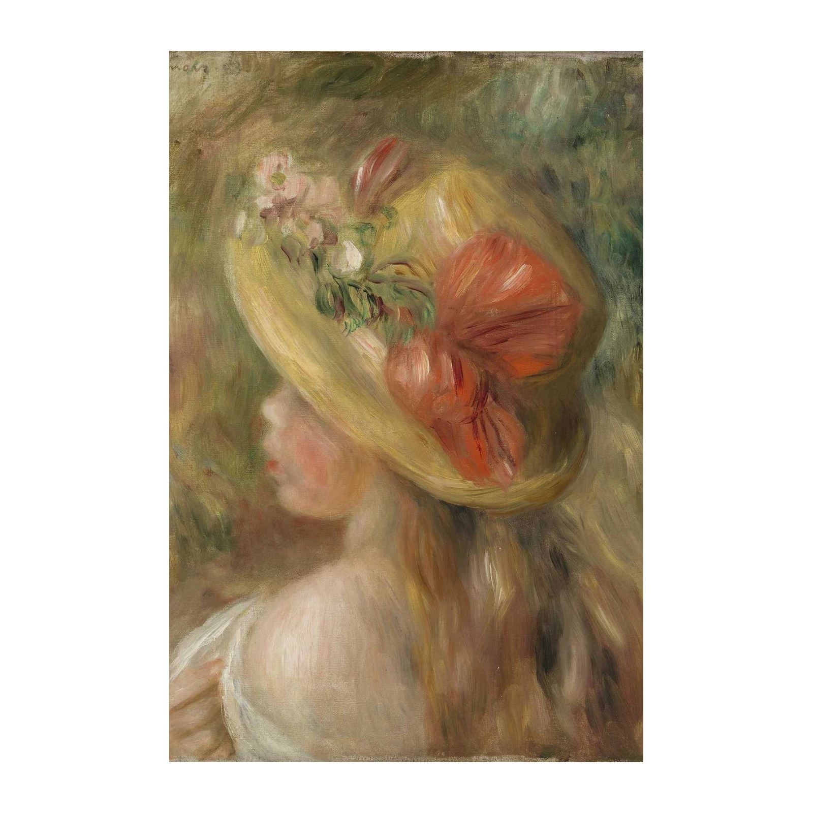 Impressionist Portrait of a Girl in a Hat Wall Art