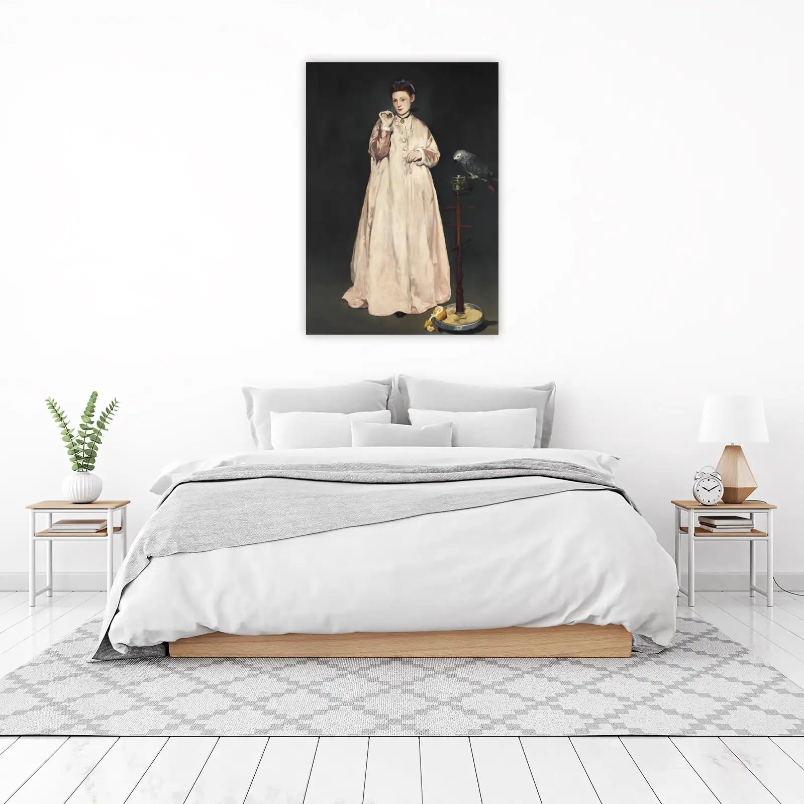 Young Woman with a Parrot Wall Art