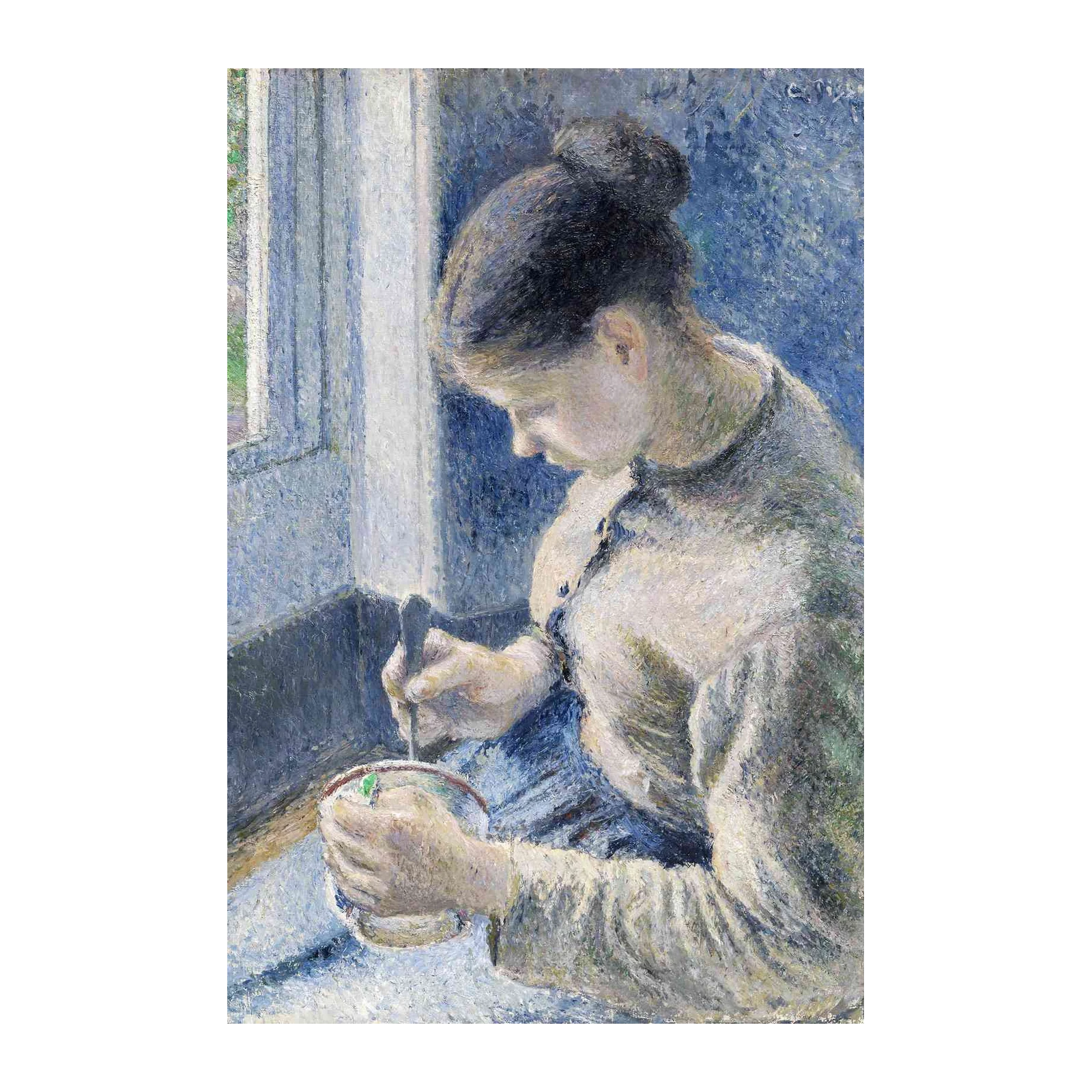 Serene Woman by Window "Girl with Bowl" Wall Art