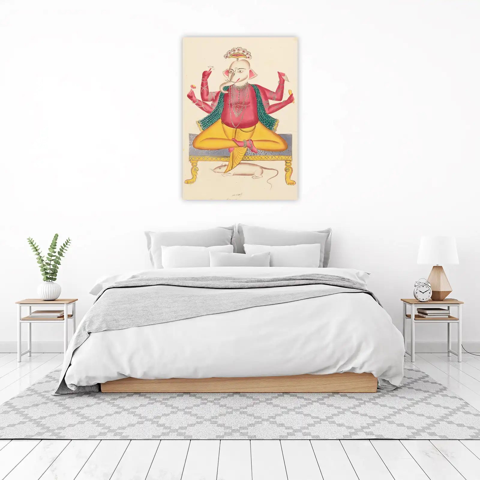 Vibrant Ganesha Meditating Wall Art Wall Art
