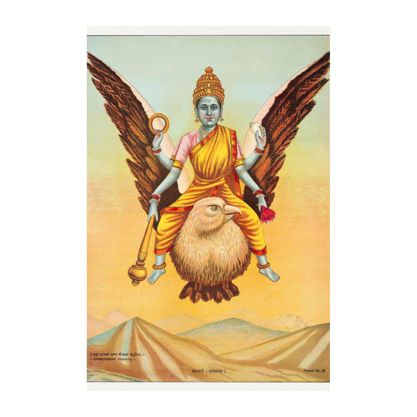 Divine Saraswati on Eagle Wall Art