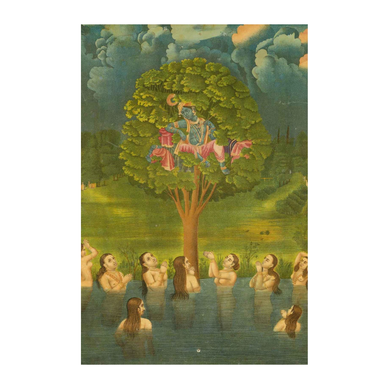 Krishna's Blessing: Divine Indian Art Wall Art