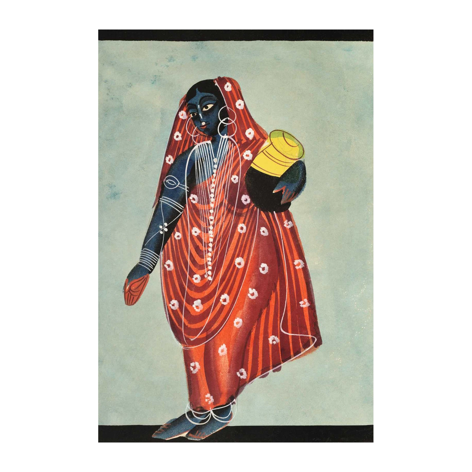 Vibrant Woman with Pot Wall Art