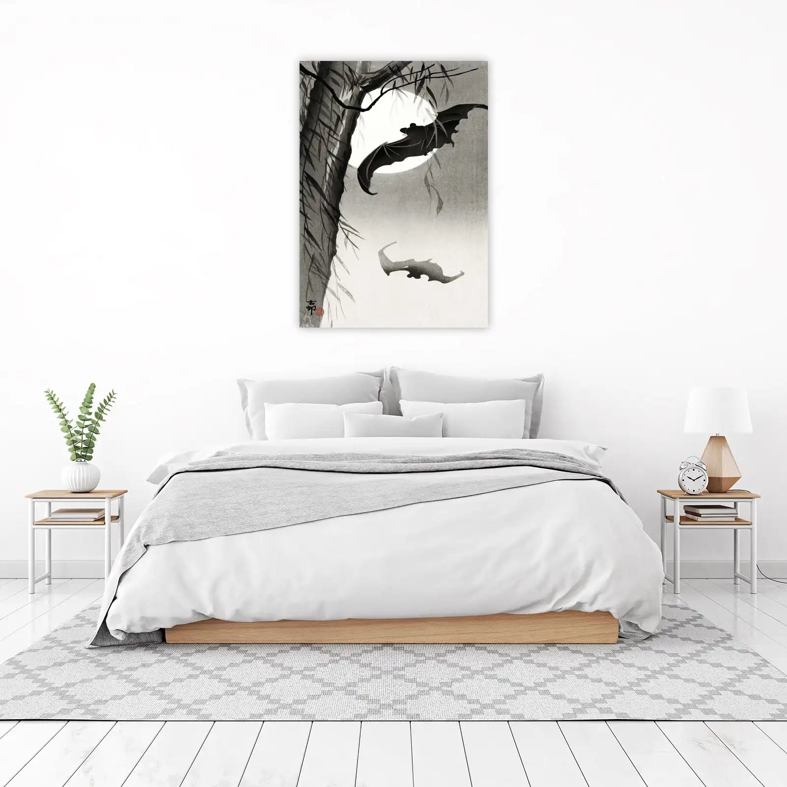 Mystic Bats Moonlit Willow Wall Art
