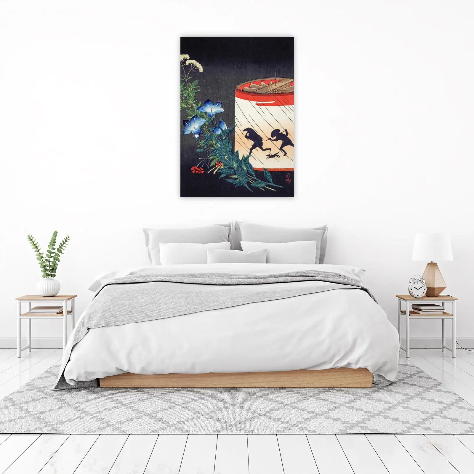 Japanese Bellflower & Rain Scene Wall Art