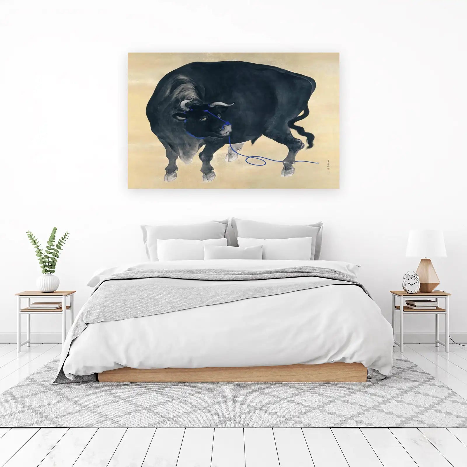 Majestic Black Bull Asian Art Wall Art