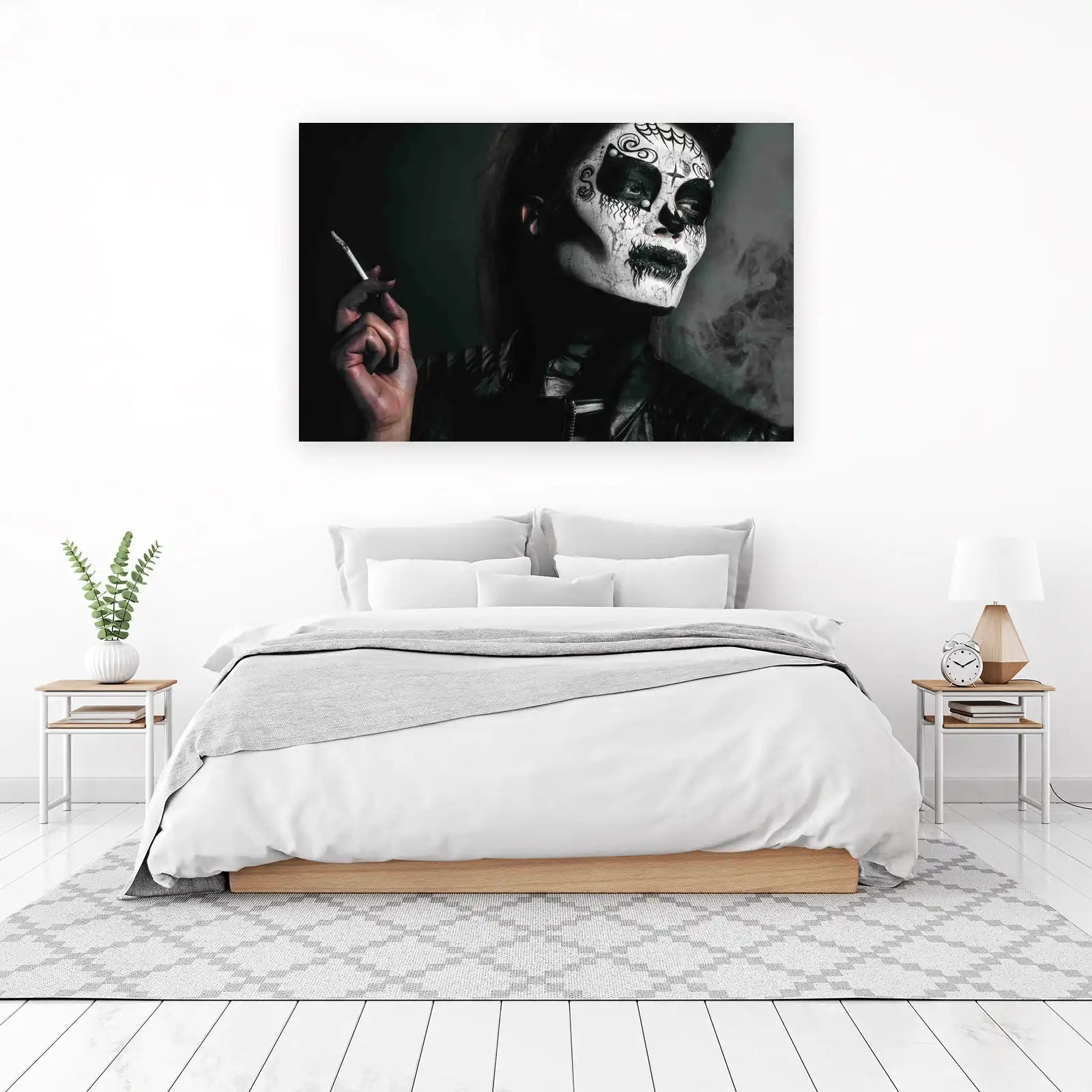 Day of the Dead Skull Face Cigarette Wall Art