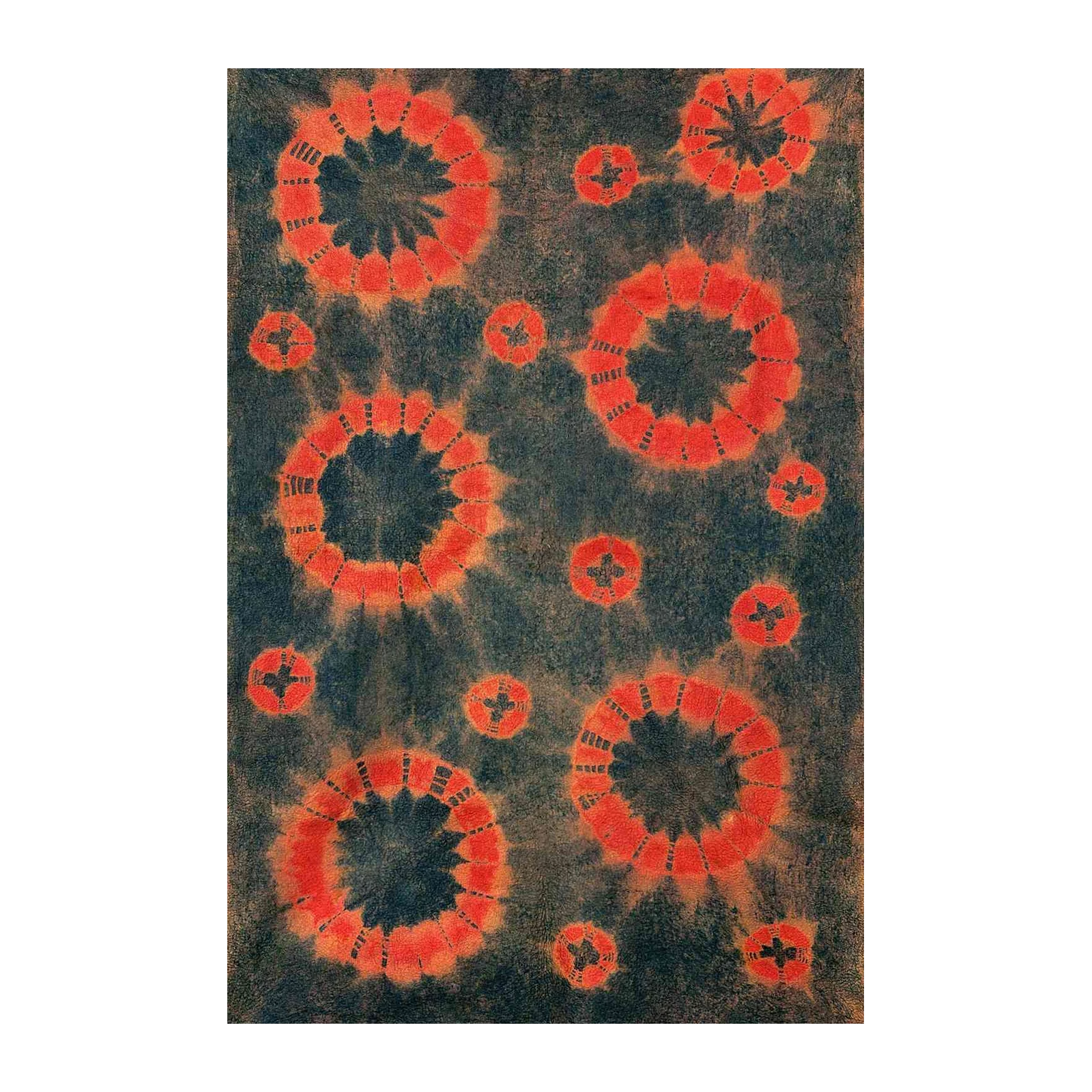 Vibrant Red Tie-Dye Sunburst Wall Art