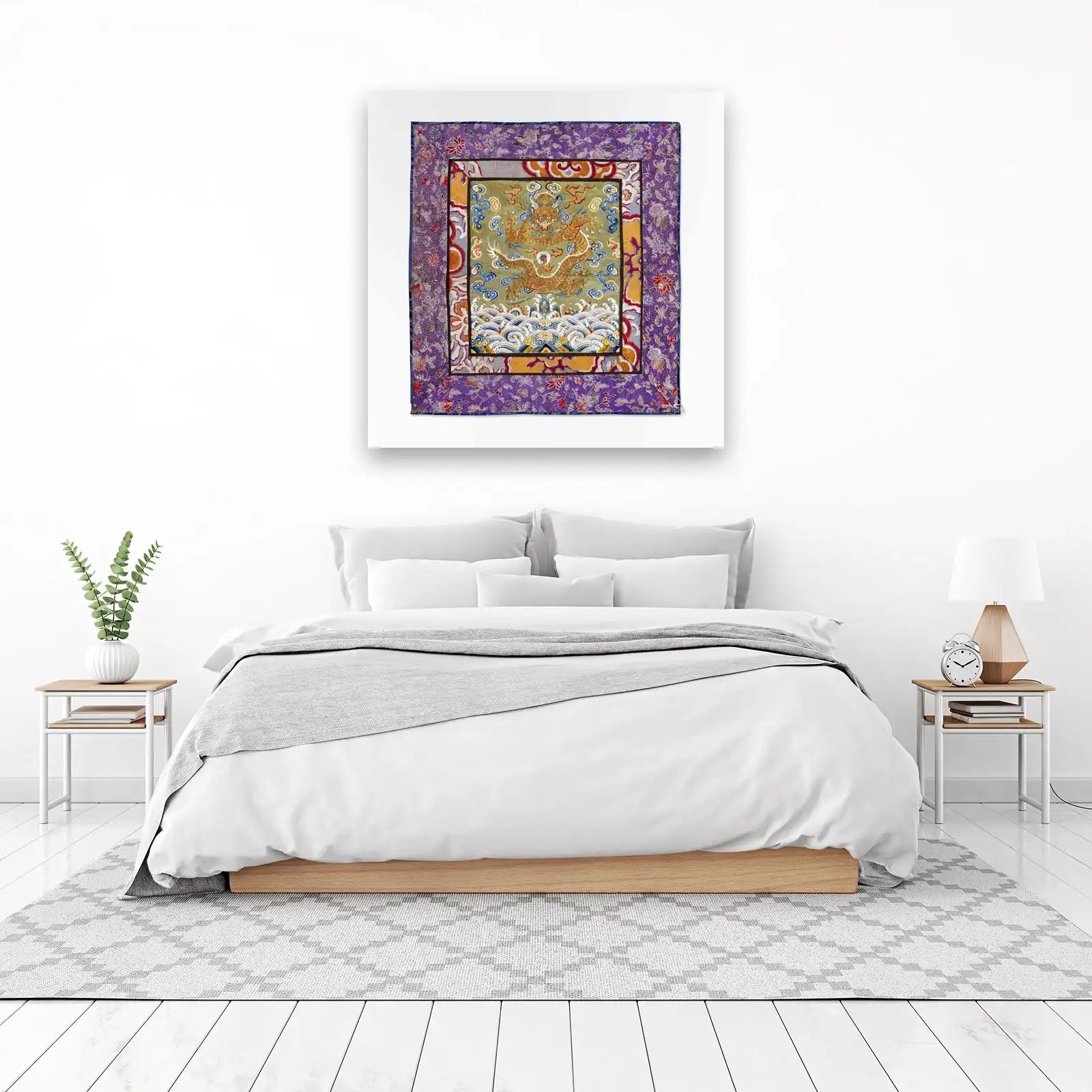 Golden Dragon Waves Silk Wall Art Wall Art
