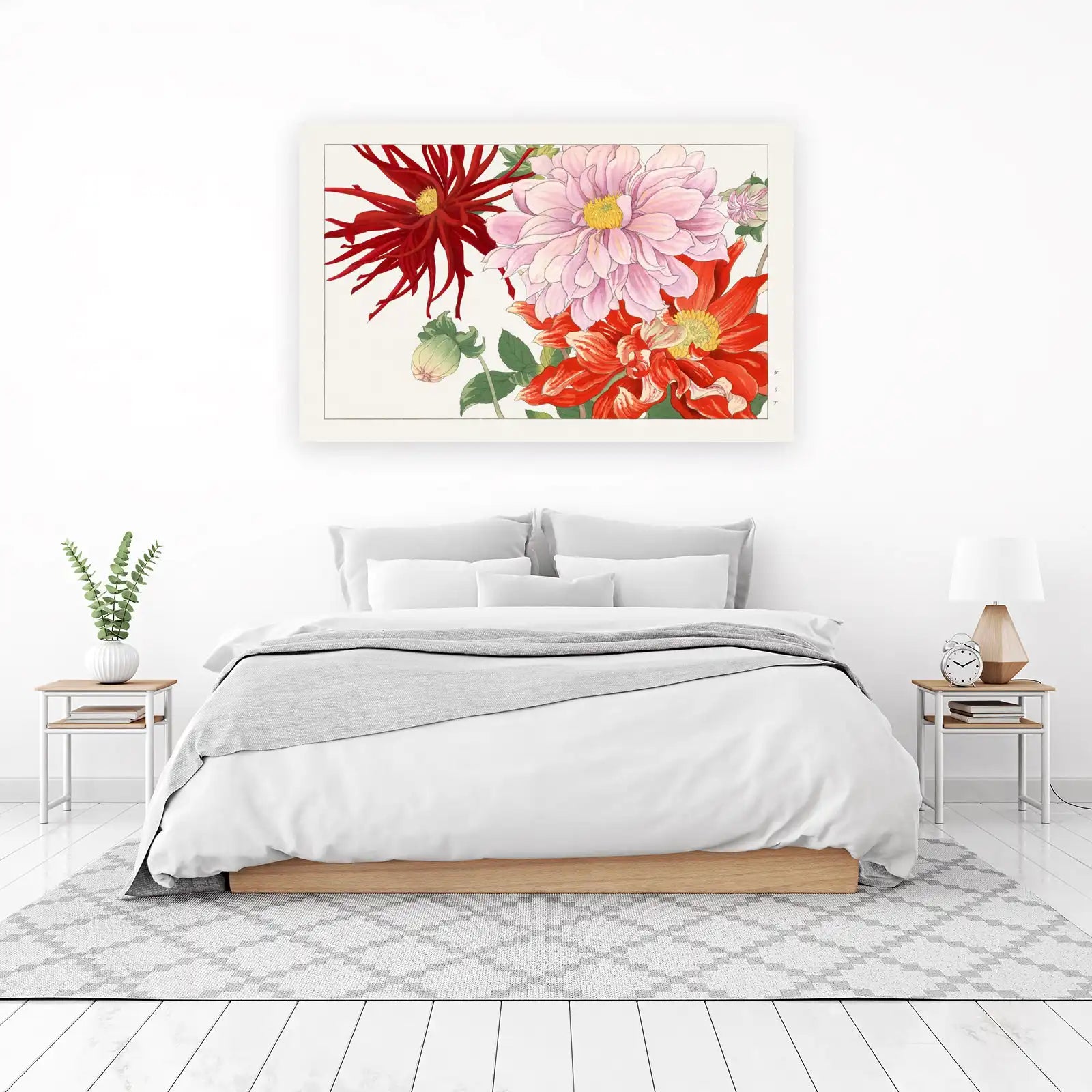 Vibrant Floral Dahlia Bouquet Wall Art