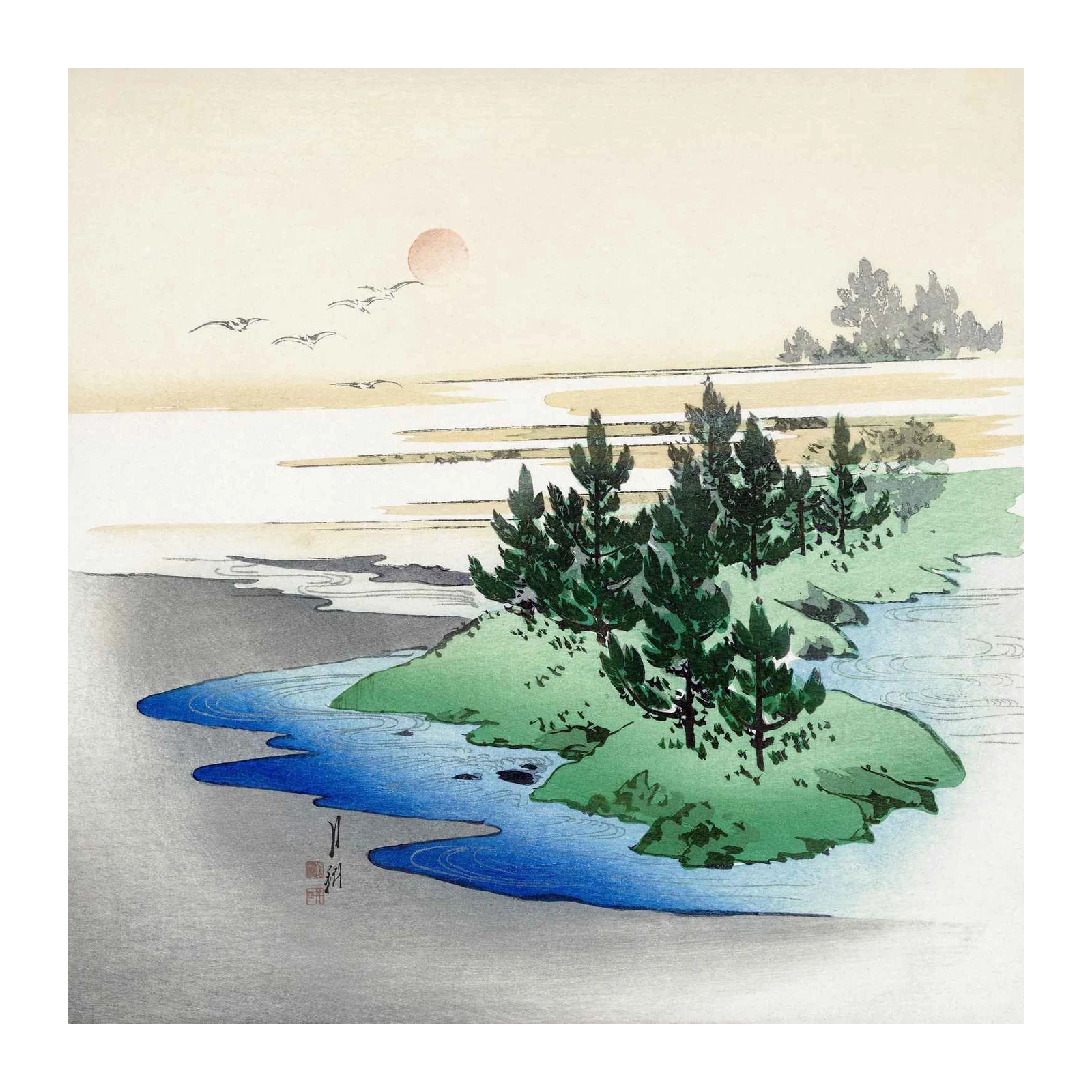 Serene Sunrise Landscape Wall Art
