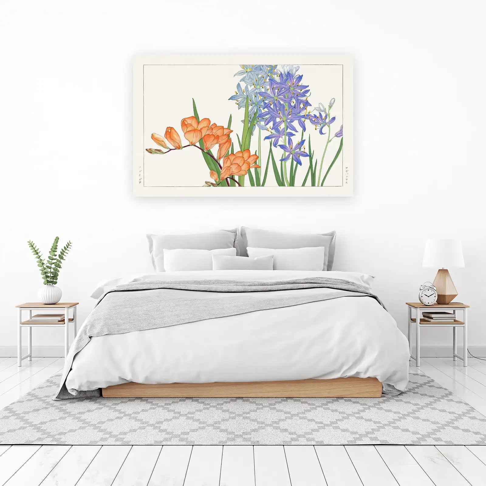 Vibrant Freesia & Camassia Floral Wall Art