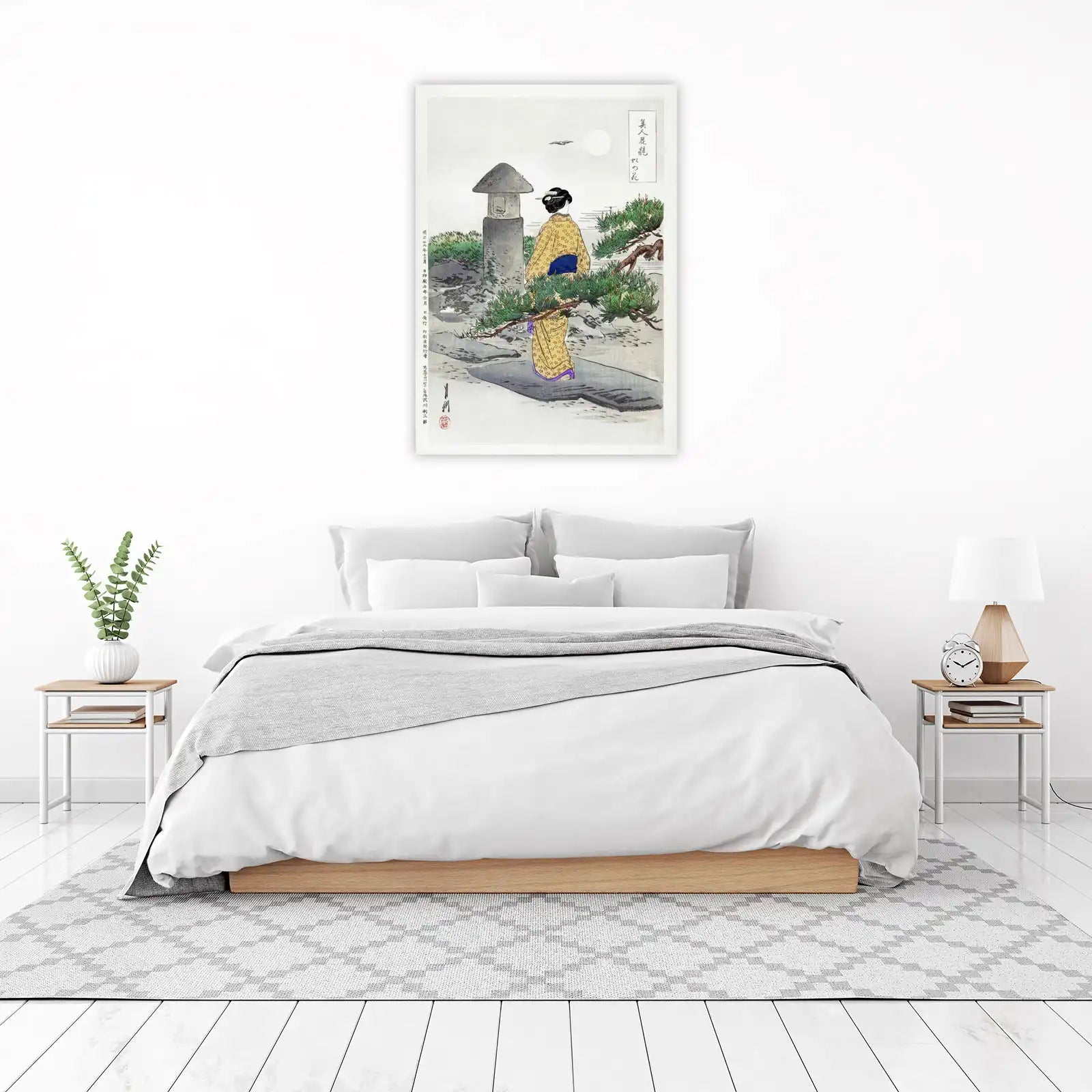 Tranquil Geisha & Moonlit Garden Wall Art