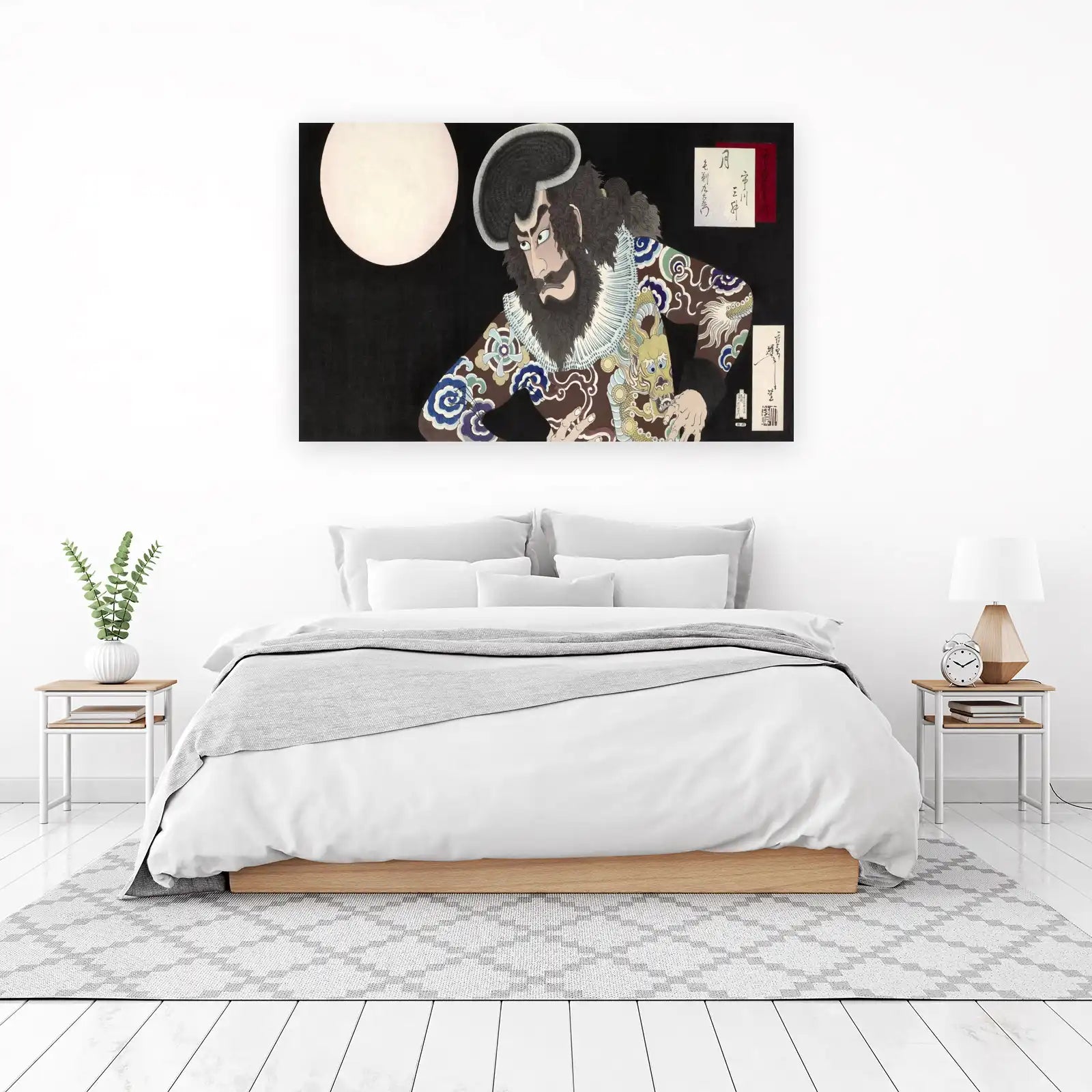 Kabuki Warrior Moonlit Drama Wall Art